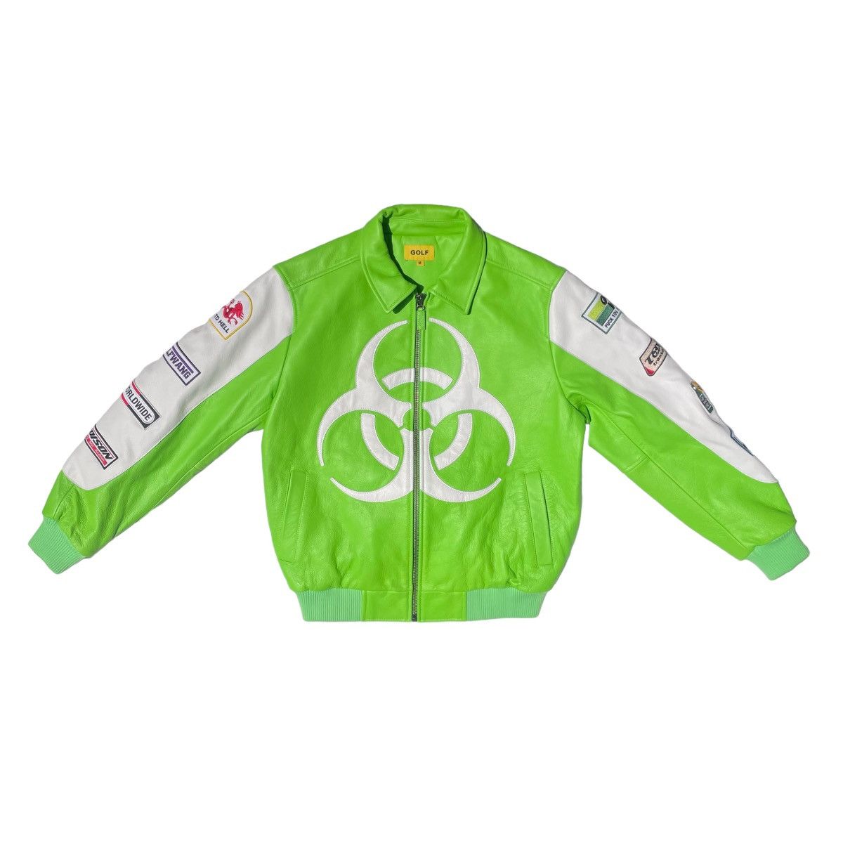 Golf Wang × Tyler The Creator Golfwang Biohazard Racing Leather Jacket ...