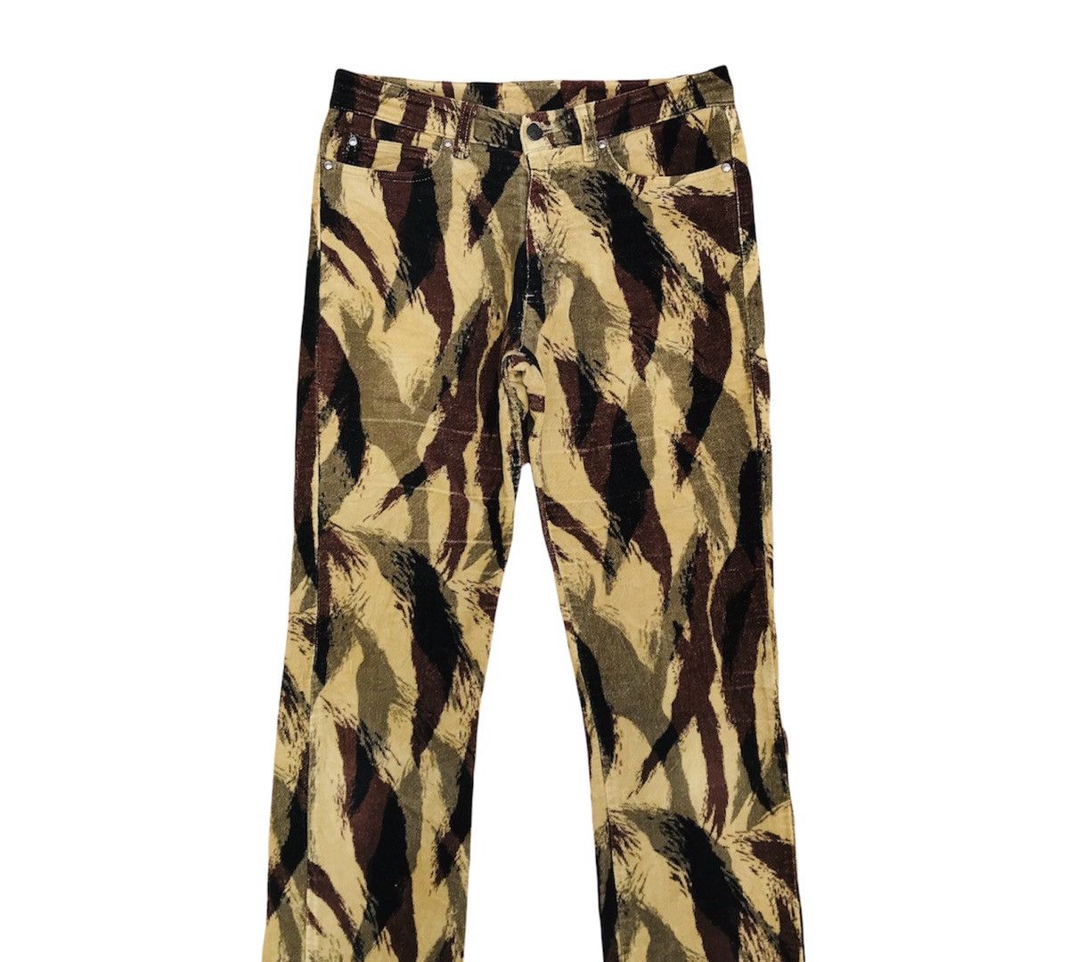 5351 POUR LES HOMMES Vintage Japanese Archive Brushstroke Camo Corduroy Pants Size US 28 / EU 44 - 3 Thumbnail
