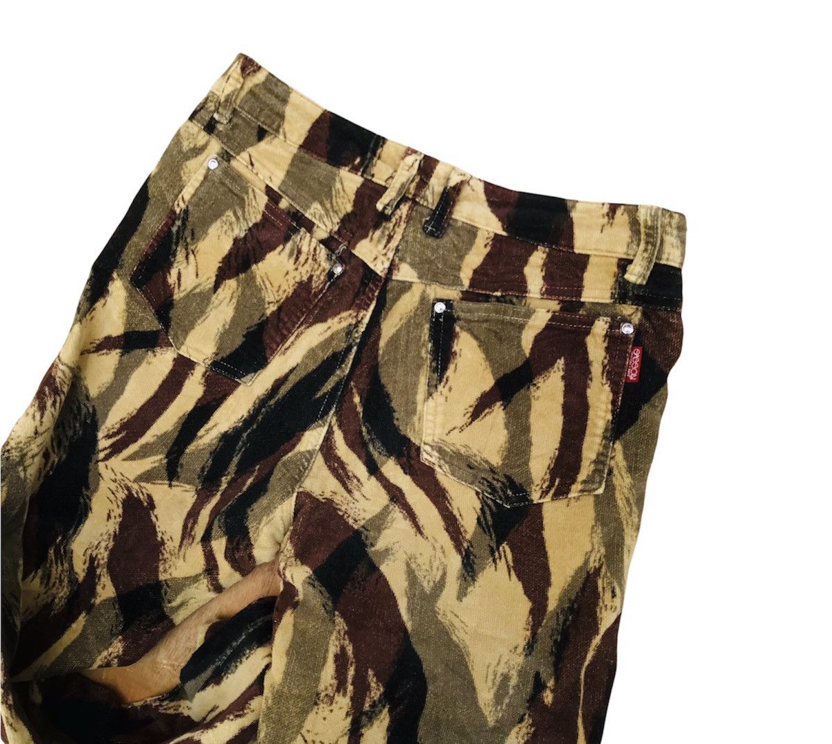 5351 POUR LES HOMMES Vintage Japanese Archive Brushstroke Camo Corduroy Pants Size US 28 / EU 44 - 5 Thumbnail