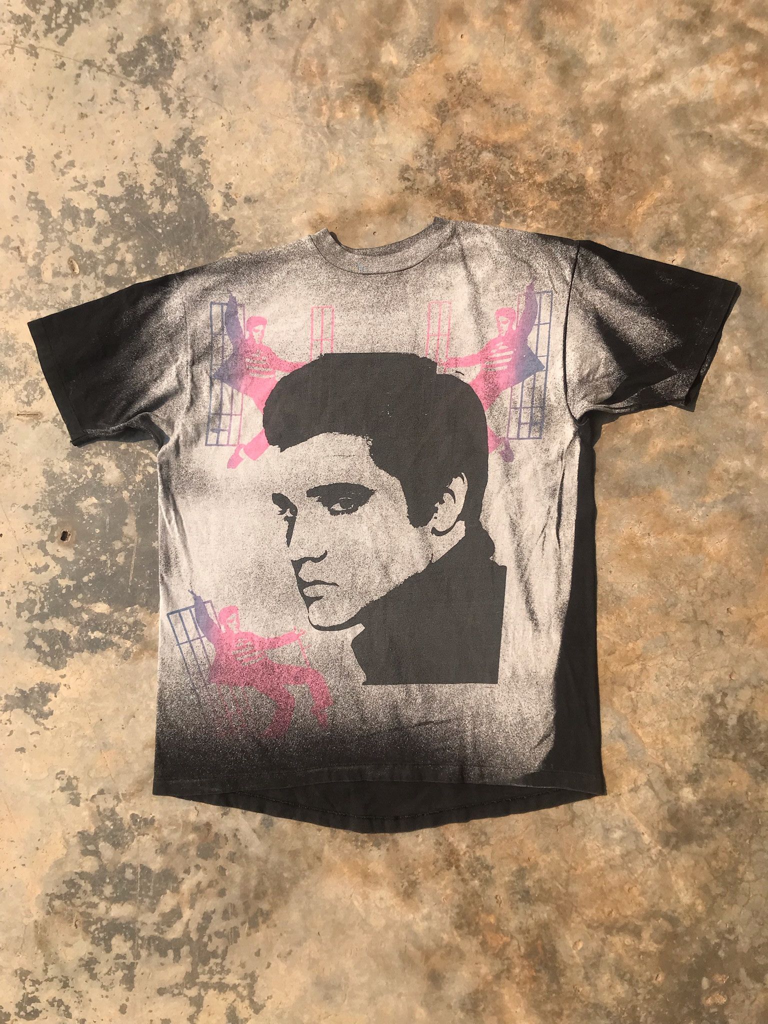Band Tees × Vintage Vintage 90s Elvis Presley Acid Wash T Shirt Size US L / EU 52-54 / 3 - 1 Thumbnail