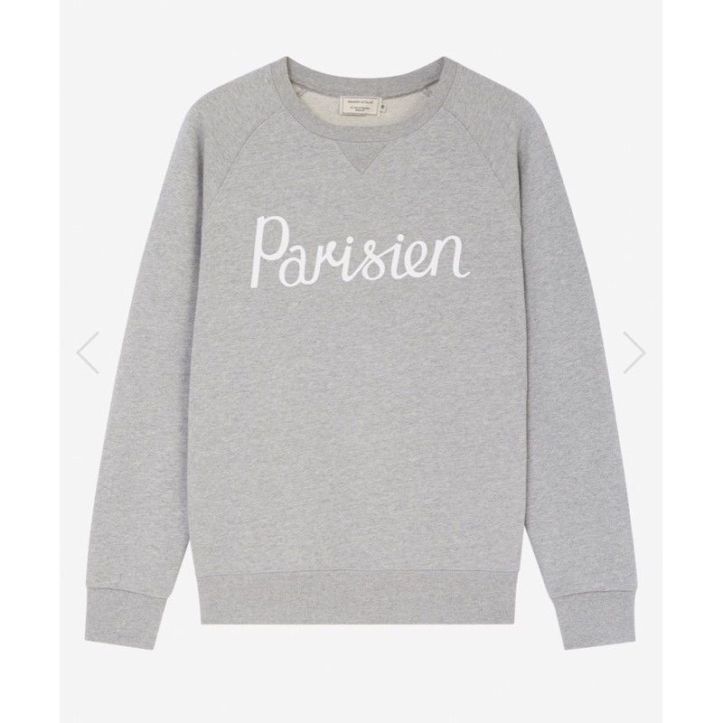 image of Men’S Maison Kitsune Crewneck Parisien Sweatshirt Size S New in Heather Grey, Men's