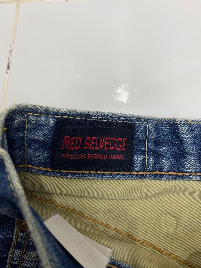 Kapital VINTAGE RED SELVEDGE JAPAN DISTRESSED DENIM SELVEDGE PANTS Size US 29 - 9 Thumbnail