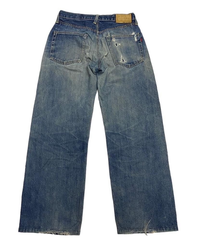 Kapital VINTAGE RED SELVEDGE JAPAN DISTRESSED DENIM SELVEDGE PANTS Size US 29 - 2 Thumbnail