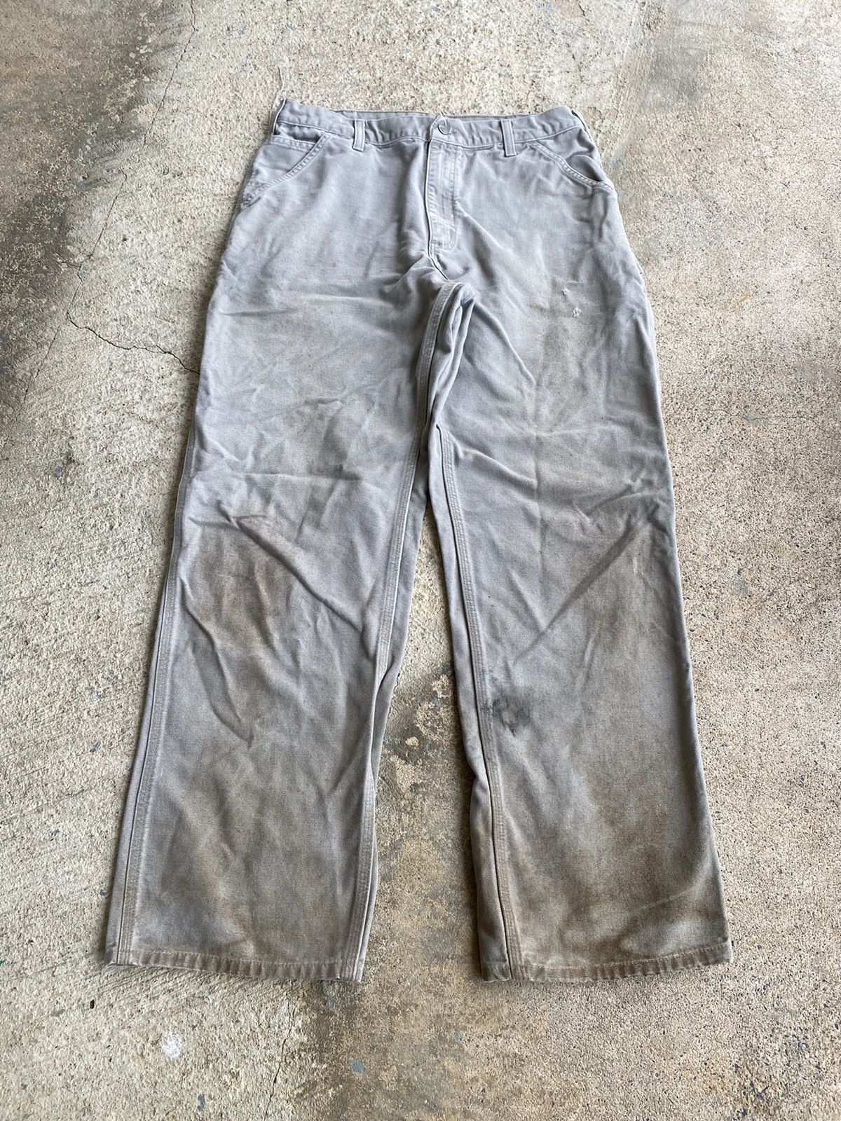 Carhartt × Vintage Vintage Y2K Carhartt Distressed Grunge Stained Pants Size US 32 / EU 48 - 2 Thumbnail