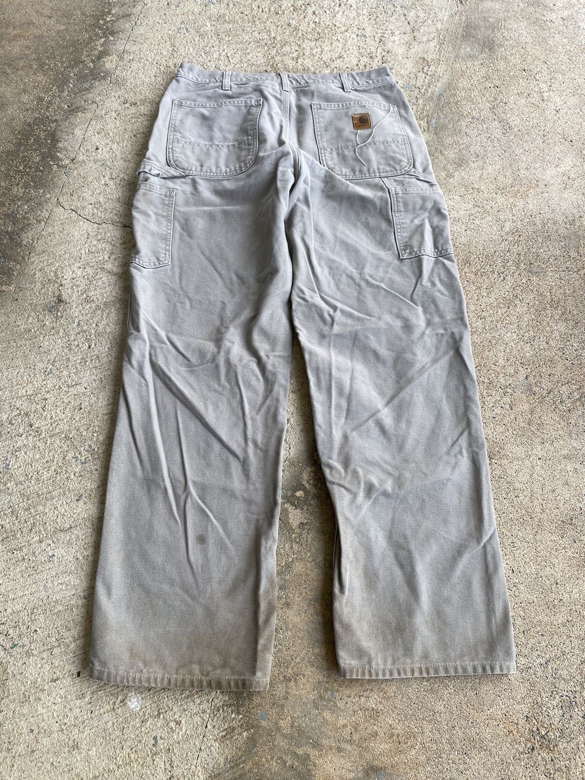 Pre-owned Carhartt X Vintage Y2k Carhartt Distressed Grunge Stained Pants In Tan