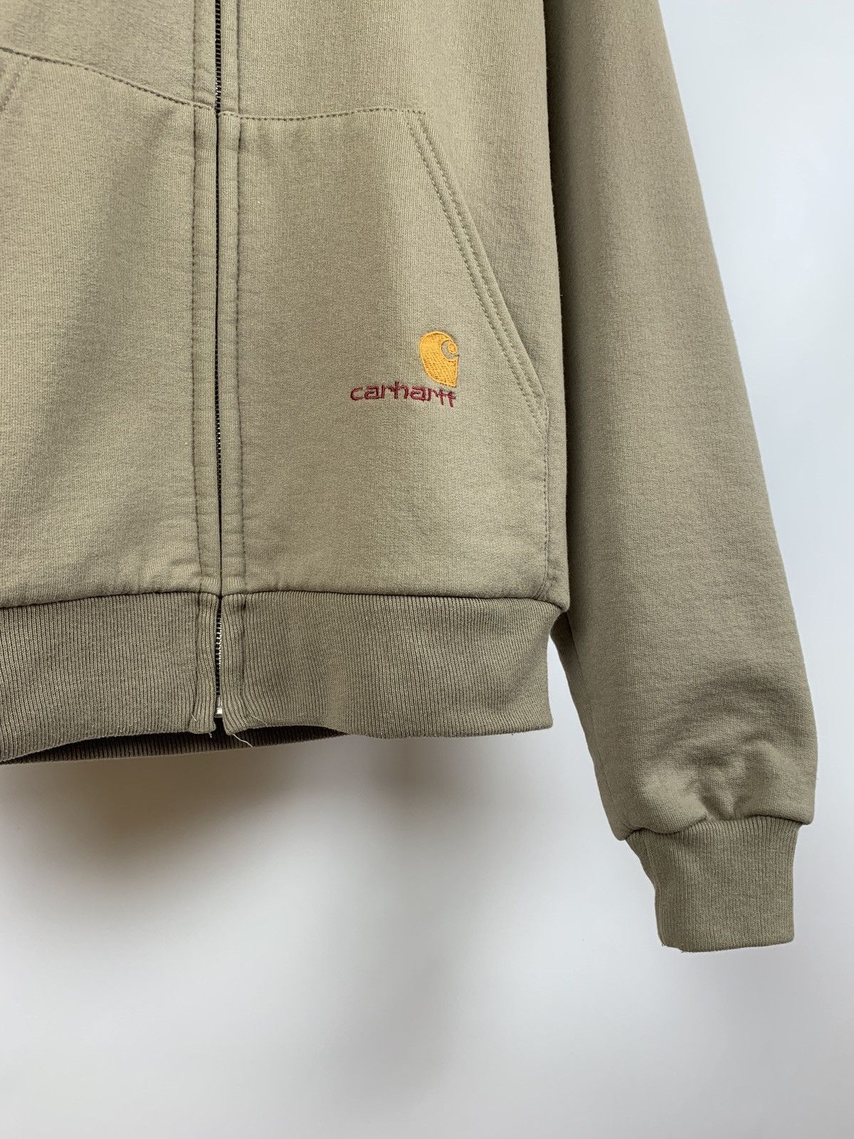 Carhartt 90s Vintage Carhartt Made In USA Zip Beige Hoodie Jacket Size US M / EU 48-50 / 2 - 10 Thumbnail