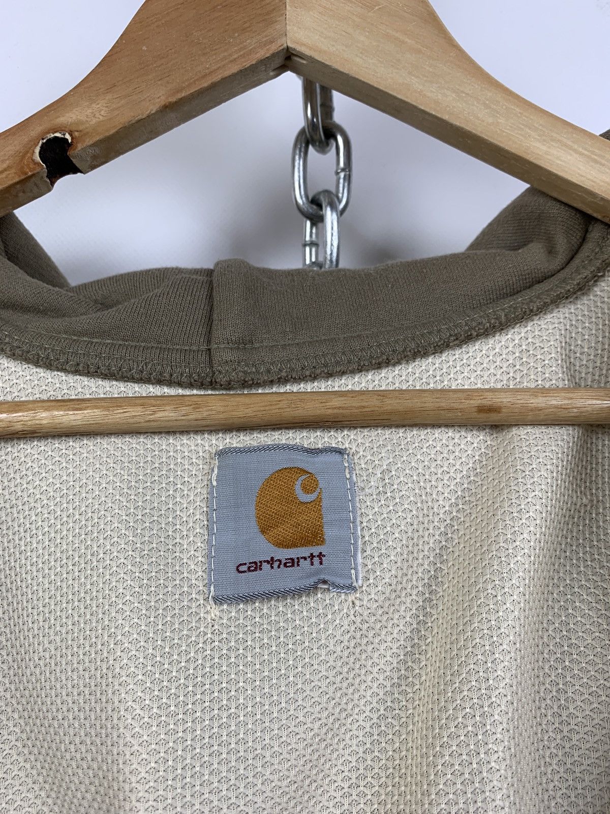 Carhartt 90s Vintage Carhartt Made In USA Zip Beige Hoodie Jacket Size US M / EU 48-50 / 2 - 17 Thumbnail