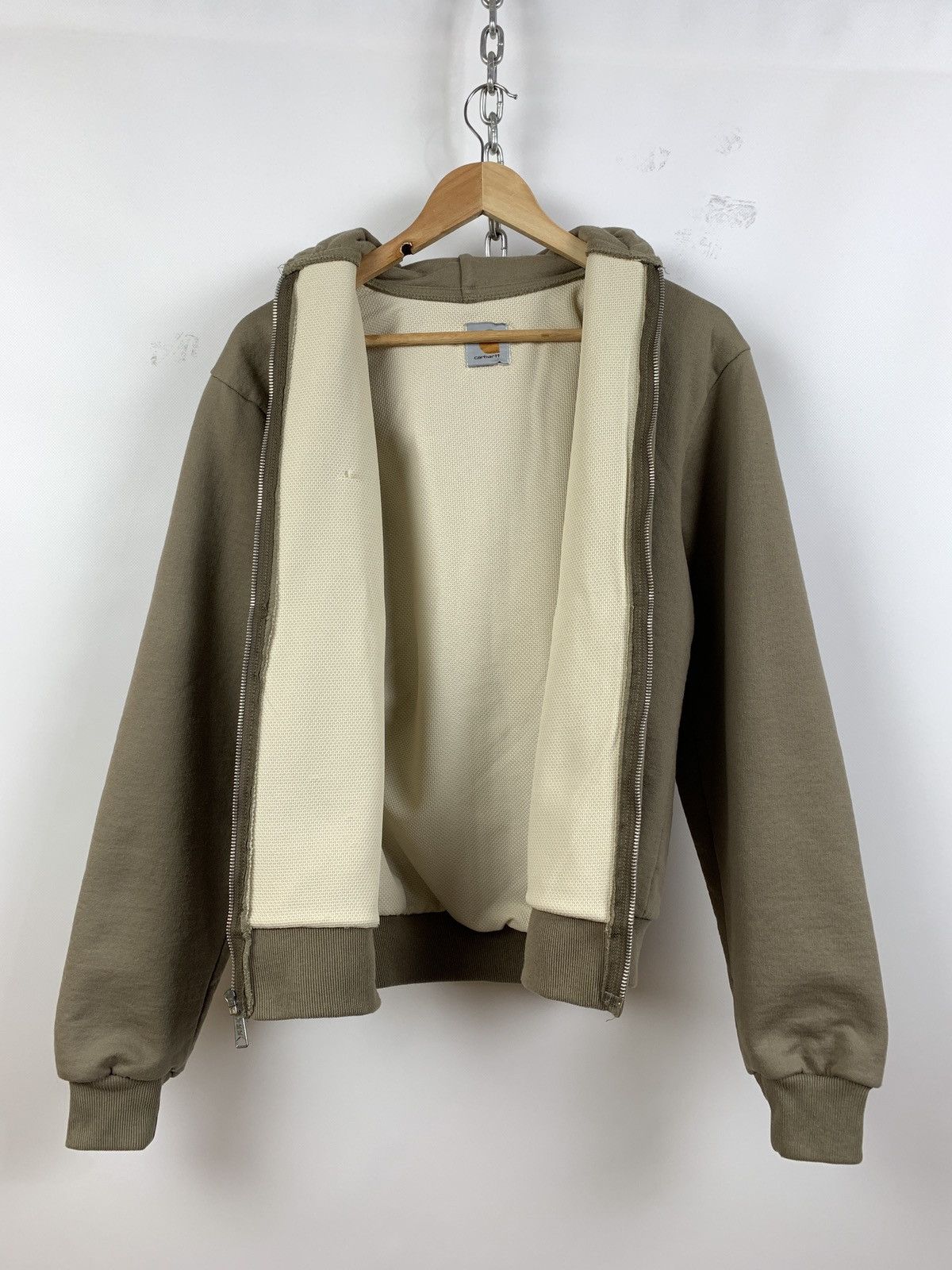 Carhartt 90s Vintage Carhartt Made In USA Zip Beige Hoodie Jacket Size US M / EU 48-50 / 2 - 4 Thumbnail