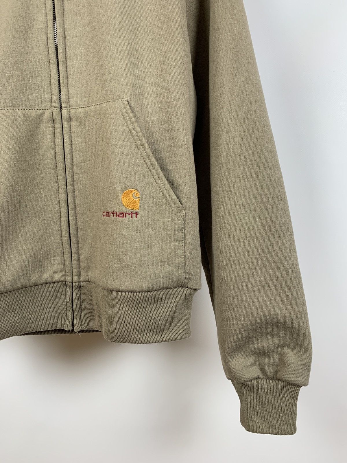 Carhartt 90s Vintage Carhartt Made In USA Zip Beige Hoodie Jacket Size US M / EU 48-50 / 2 - 6 Thumbnail