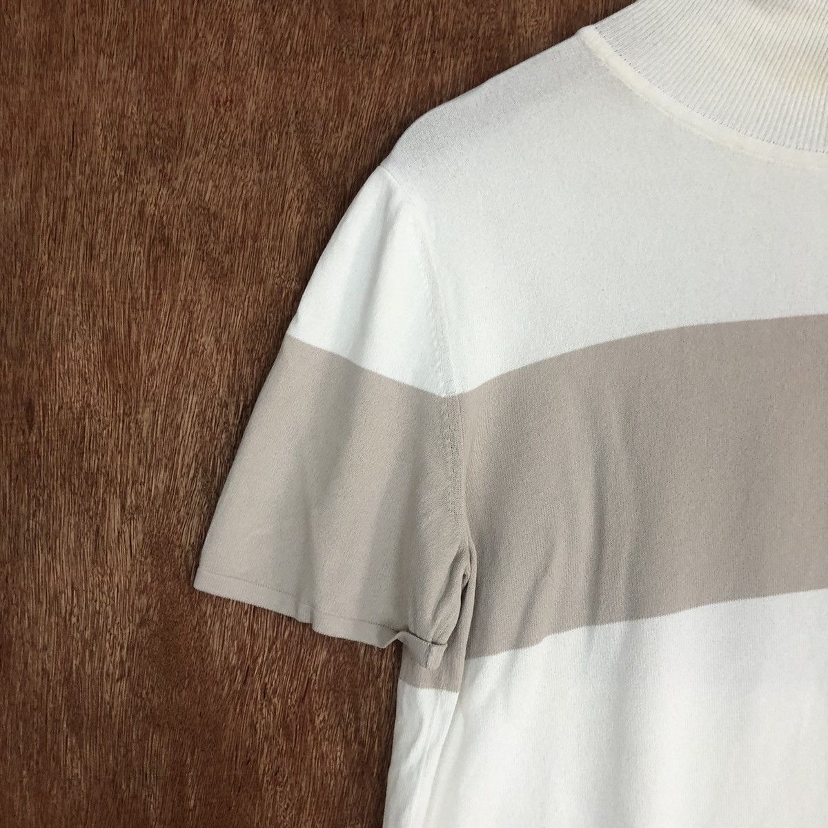 Hermes DLL Hermes Paris Vintage WHite Brown Knitwear #c576 Size US S / EU 44-46 / 1 - 5 Thumbnail