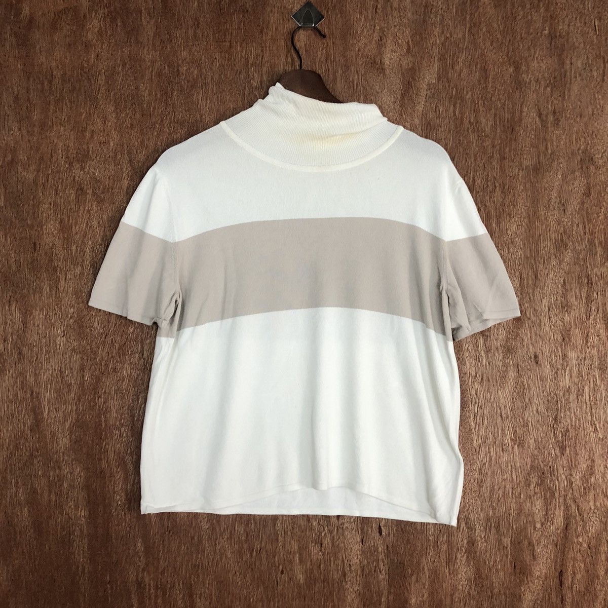 Hermes DLL Hermes Paris Vintage WHite Brown Knitwear #c576 Size US S / EU 44-46 / 1 - 3 Thumbnail