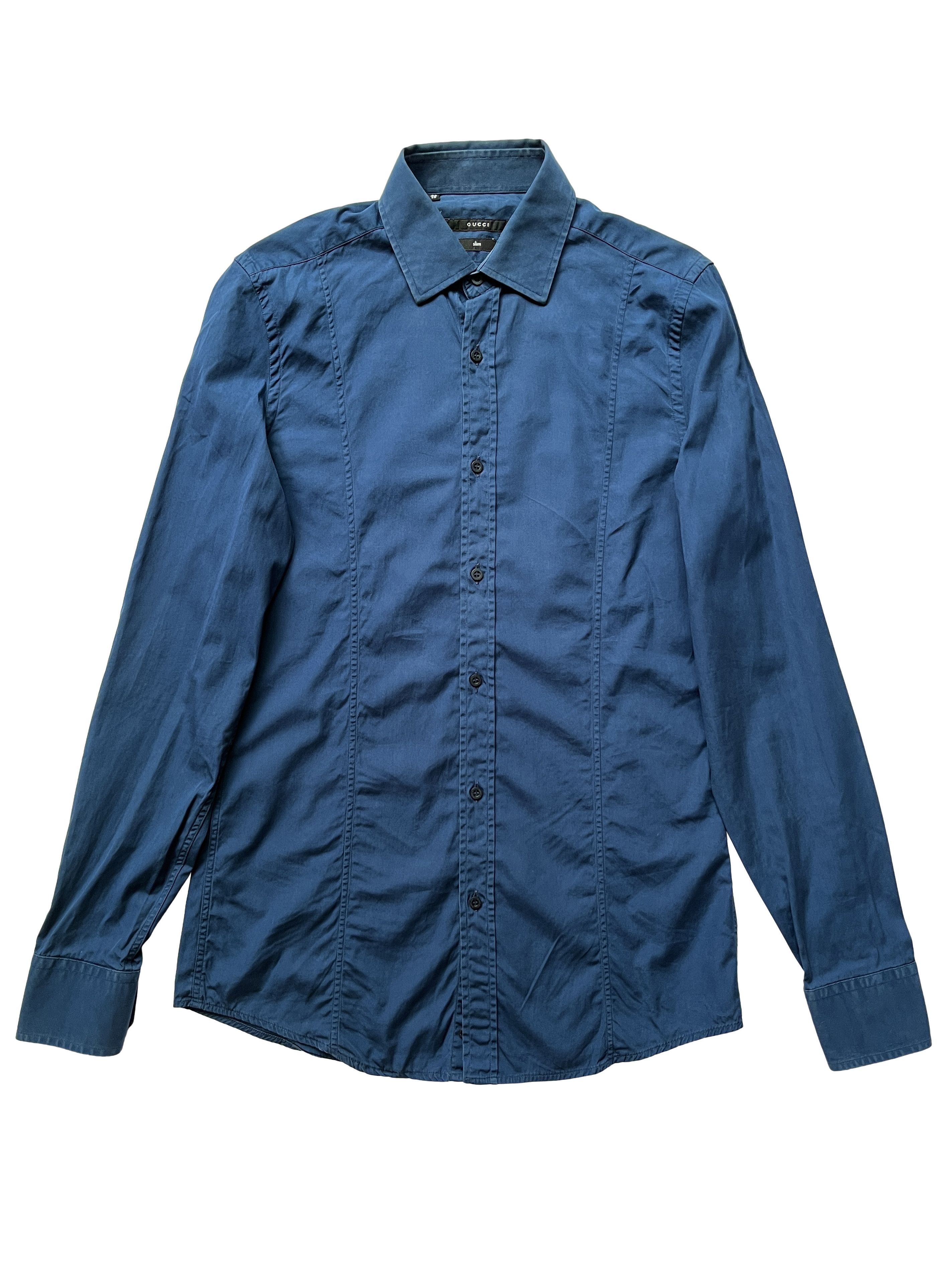Gucci ⚡️QUICK SALE⚡️2000s' Gucci by Tom Ford Blue Shirt Size US M / EU 48-50 / 2 - 1 Thumbnail