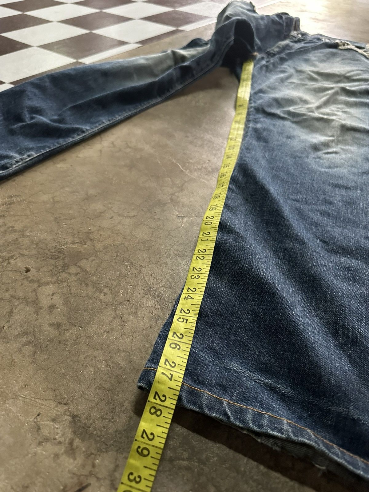 Vintage 32x28 Vintage 90s Acoustic selvedge denim jeans Size US 32 / EU 48 - 8 Thumbnail