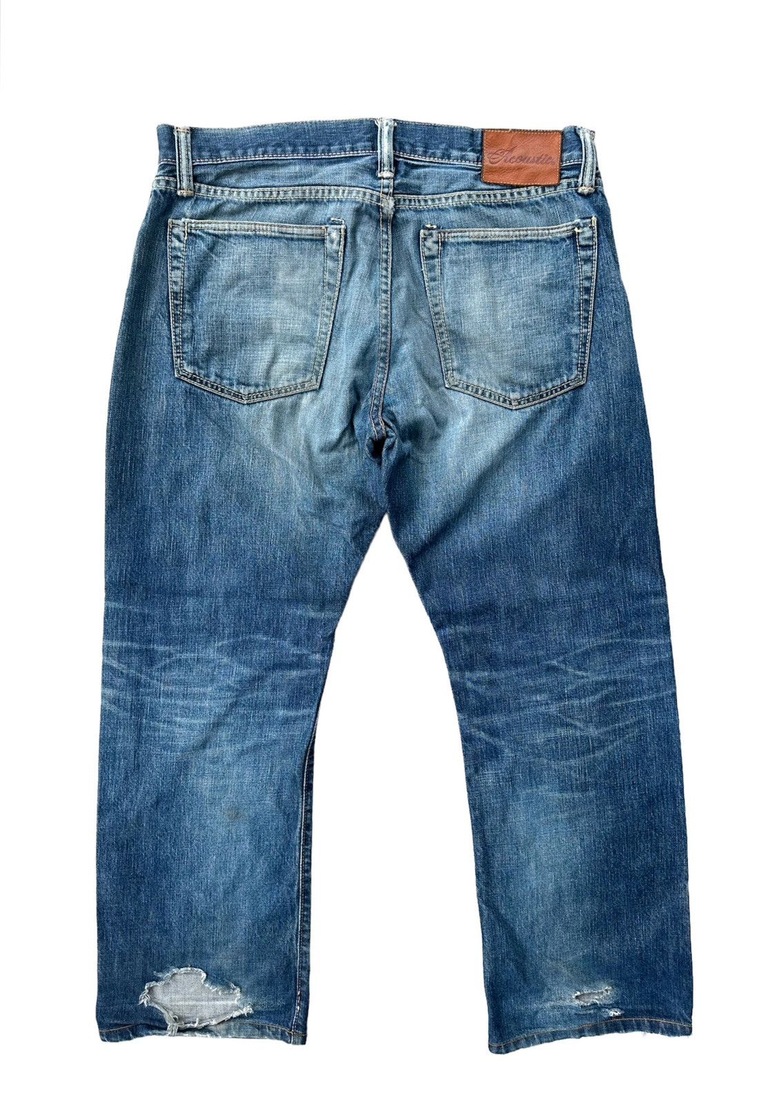 Vintage 32x28 Vintage 90s Acoustic selvedge denim jeans Size US 32 / EU 48 - 4 Thumbnail