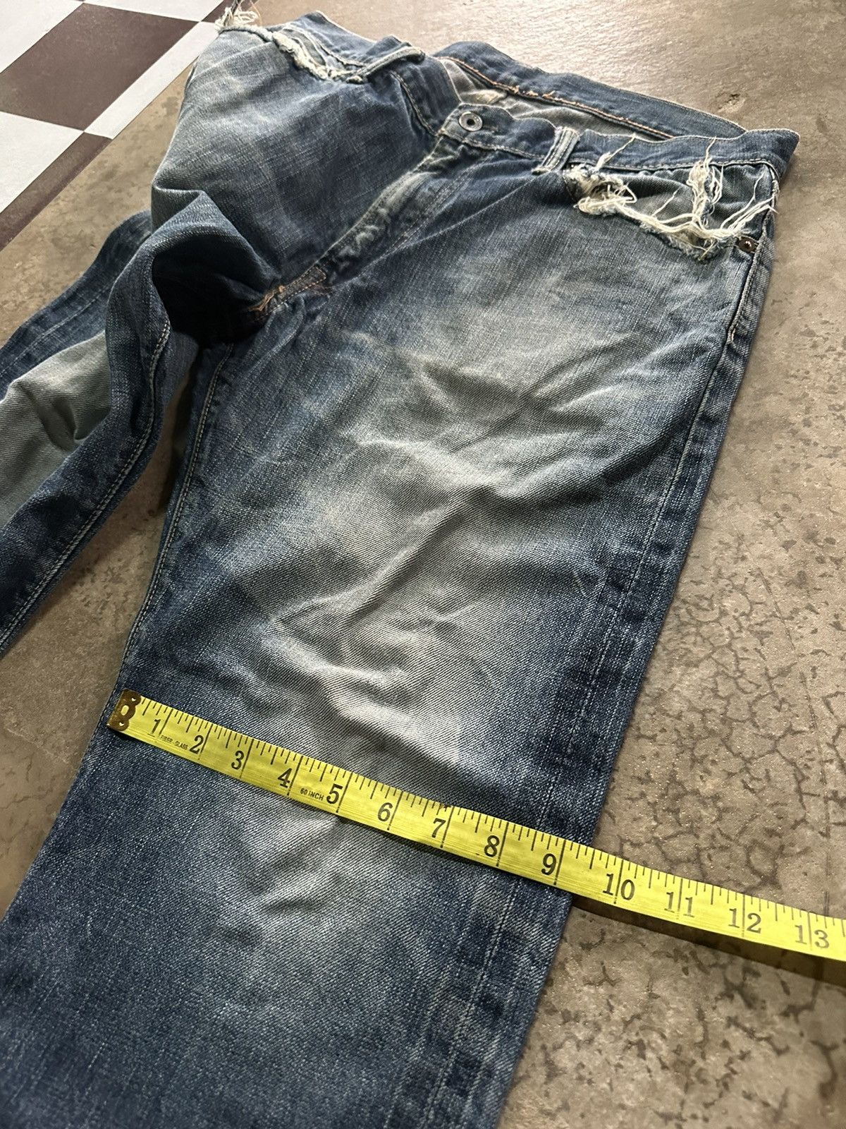 Vintage 32x28 Vintage 90s Acoustic selvedge denim jeans Size US 32 / EU 48 - 10 Thumbnail