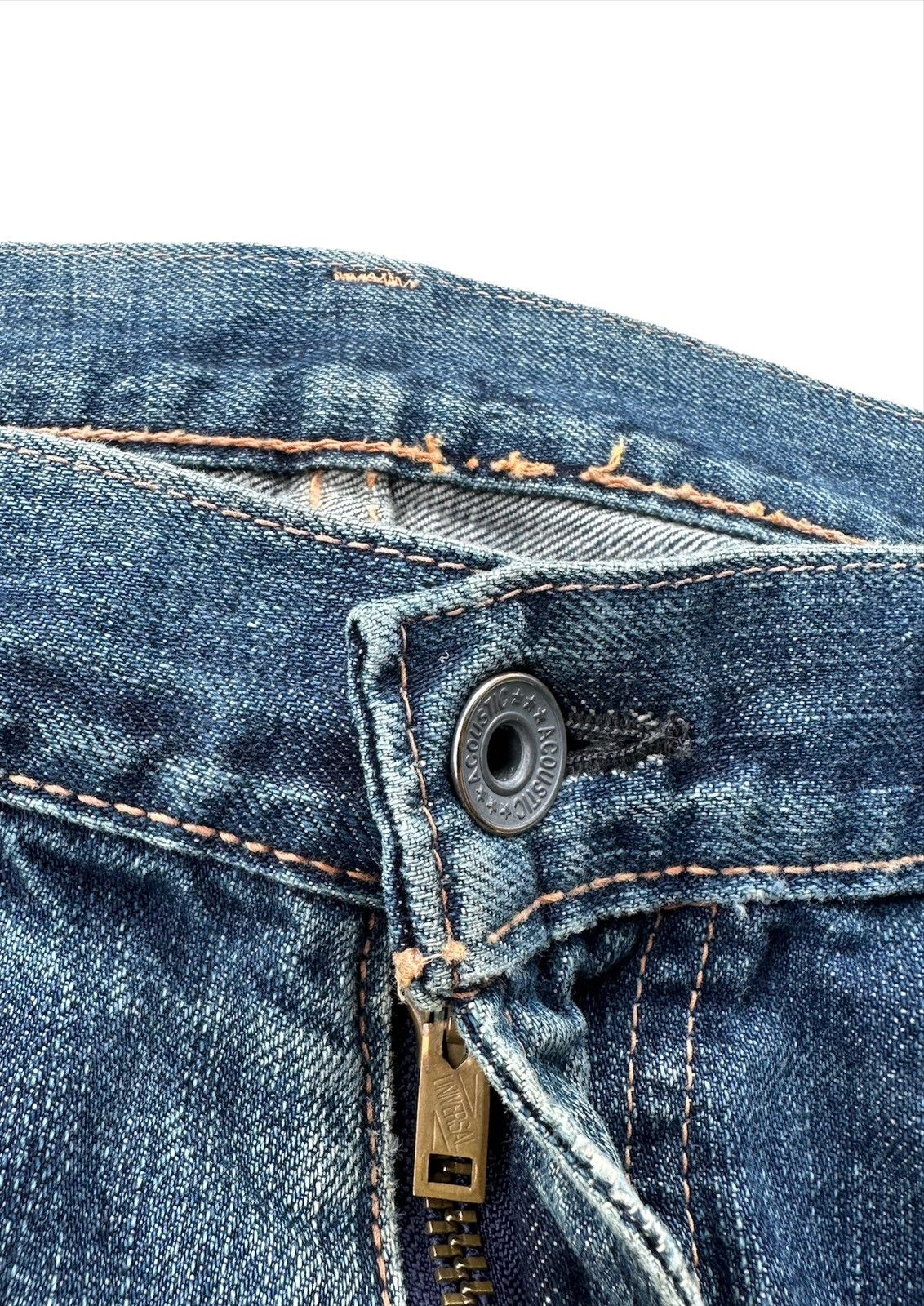 Vintage 32x28 Vintage 90s Acoustic selvedge denim jeans Size US 32 / EU 48 - 3 Thumbnail