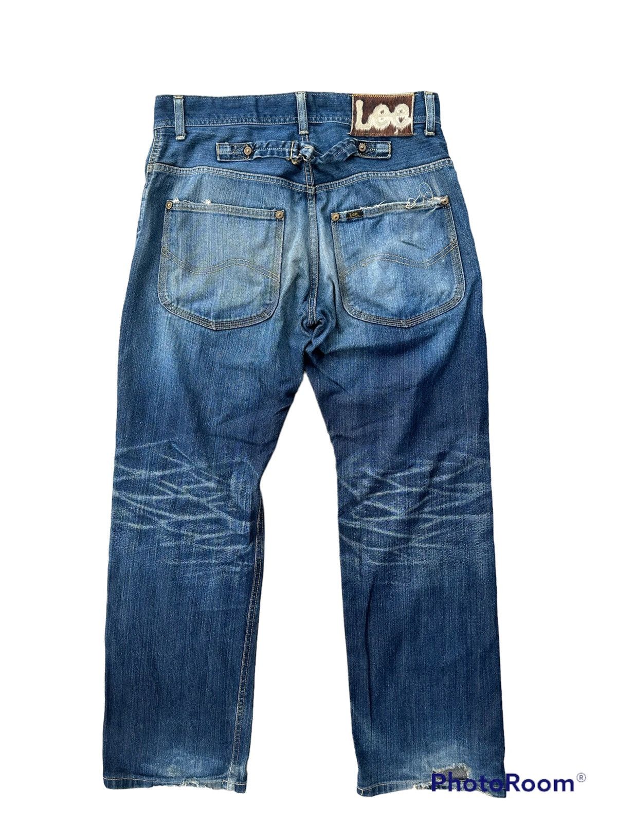 Lee 32x29 Lee cowboy buckle back blue denim jeans Size US 31 - 1 Thumbnail