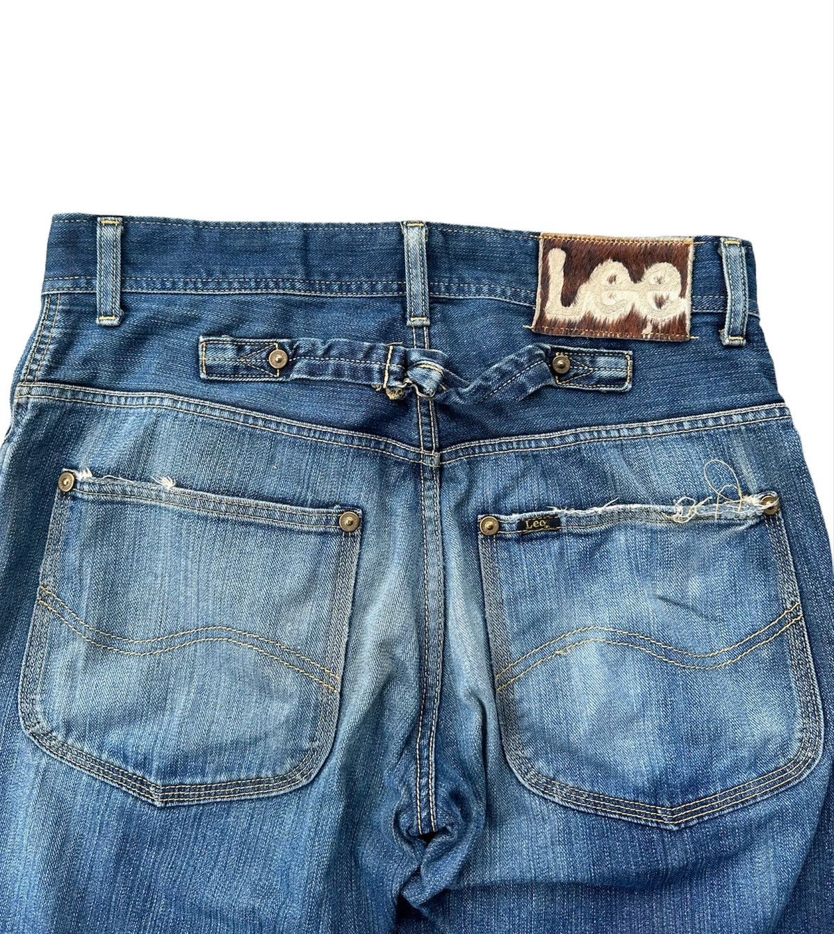 Lee 32x29 Lee cowboy buckle back blue denim jeans Size US 31 - 2 Thumbnail