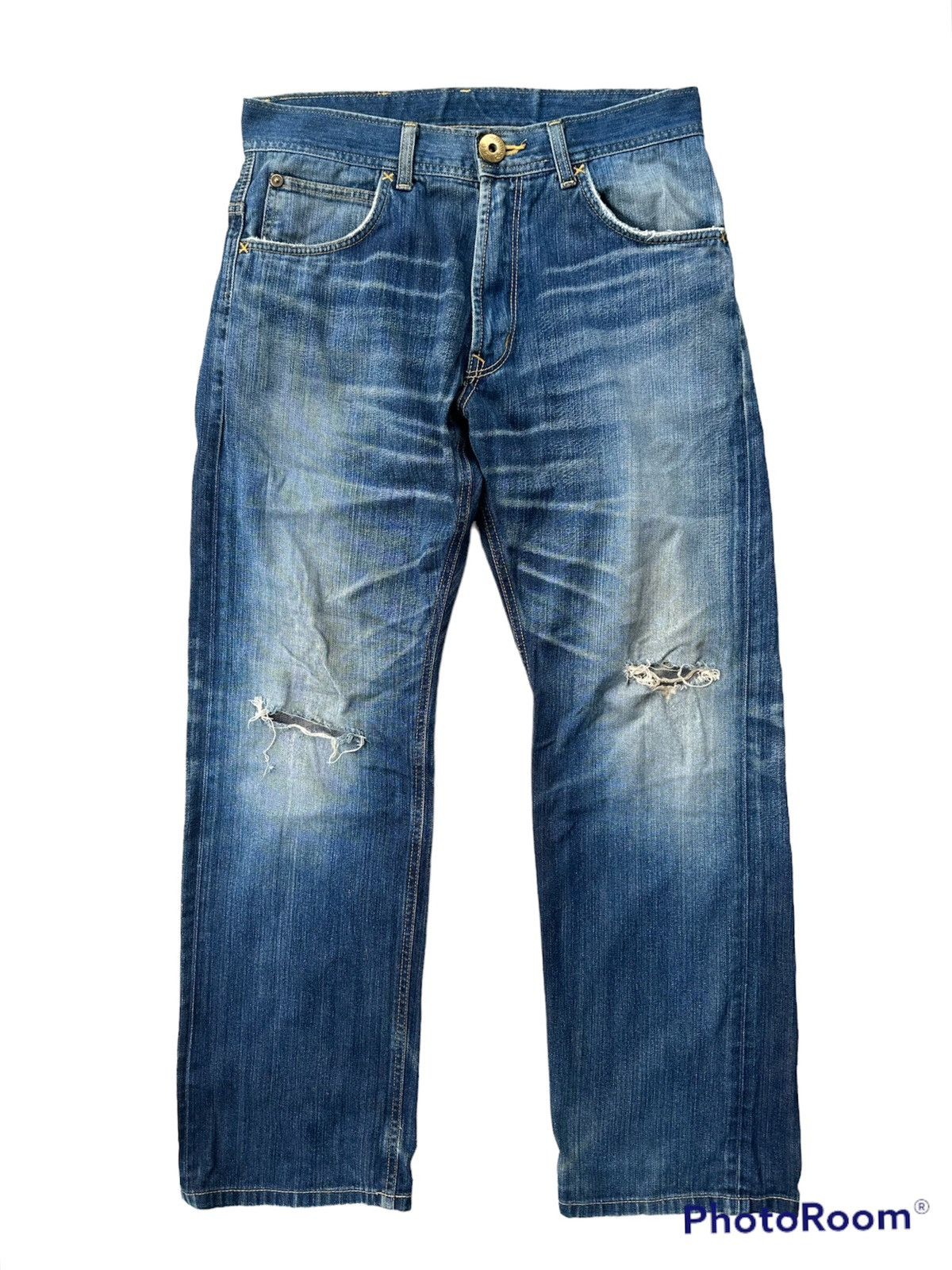 Lee 32x29 Lee cowboy buckle back blue denim jeans Size US 31 - 3 Thumbnail