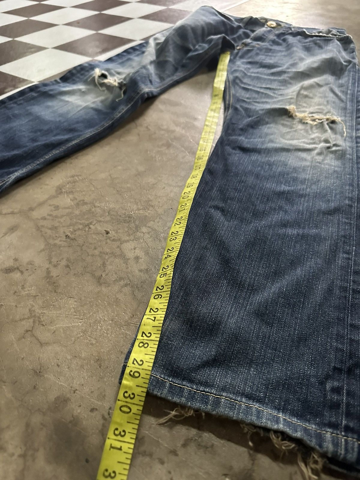 Lee 32x29 Lee cowboy buckle back blue denim jeans Size US 31 - 9 Thumbnail