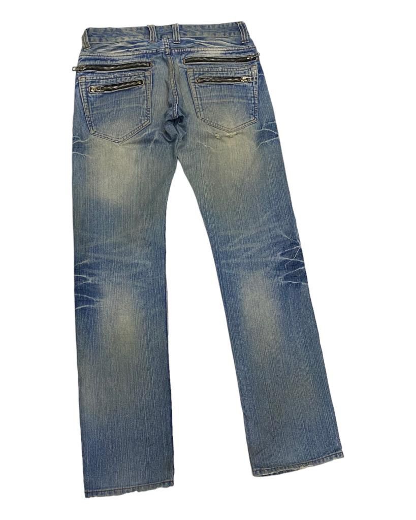 Hysteric Glamour RARE🔥AVANT GARDE DENIM ZIPPED POCKET LIGHTENING PANTS Size US 31 - 6 Thumbnail