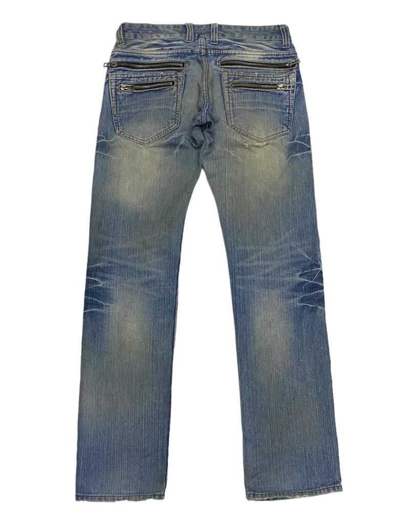 Hysteric Glamour RARE🔥AVANT GARDE DENIM ZIPPED POCKET LIGHTENING PANTS Size US 31 - 1 Thumbnail
