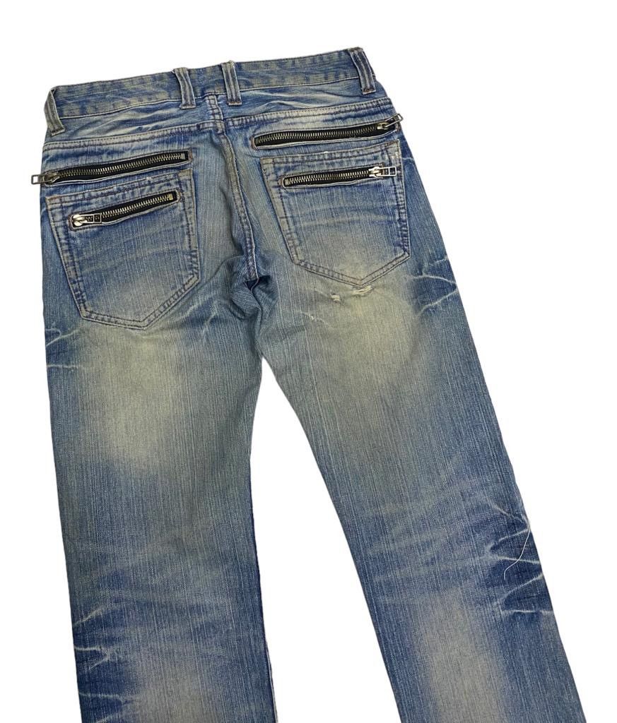 Hysteric Glamour RARE🔥AVANT GARDE DENIM ZIPPED POCKET LIGHTENING PANTS Size US 31 - 3 Thumbnail