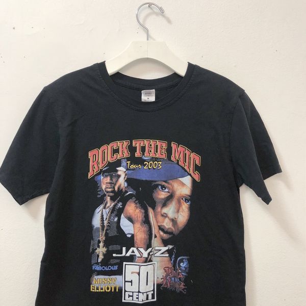 Vintage 2003 Jay Z 50 Cent “Roc The Mic Tour” T Shirt VTG RARE