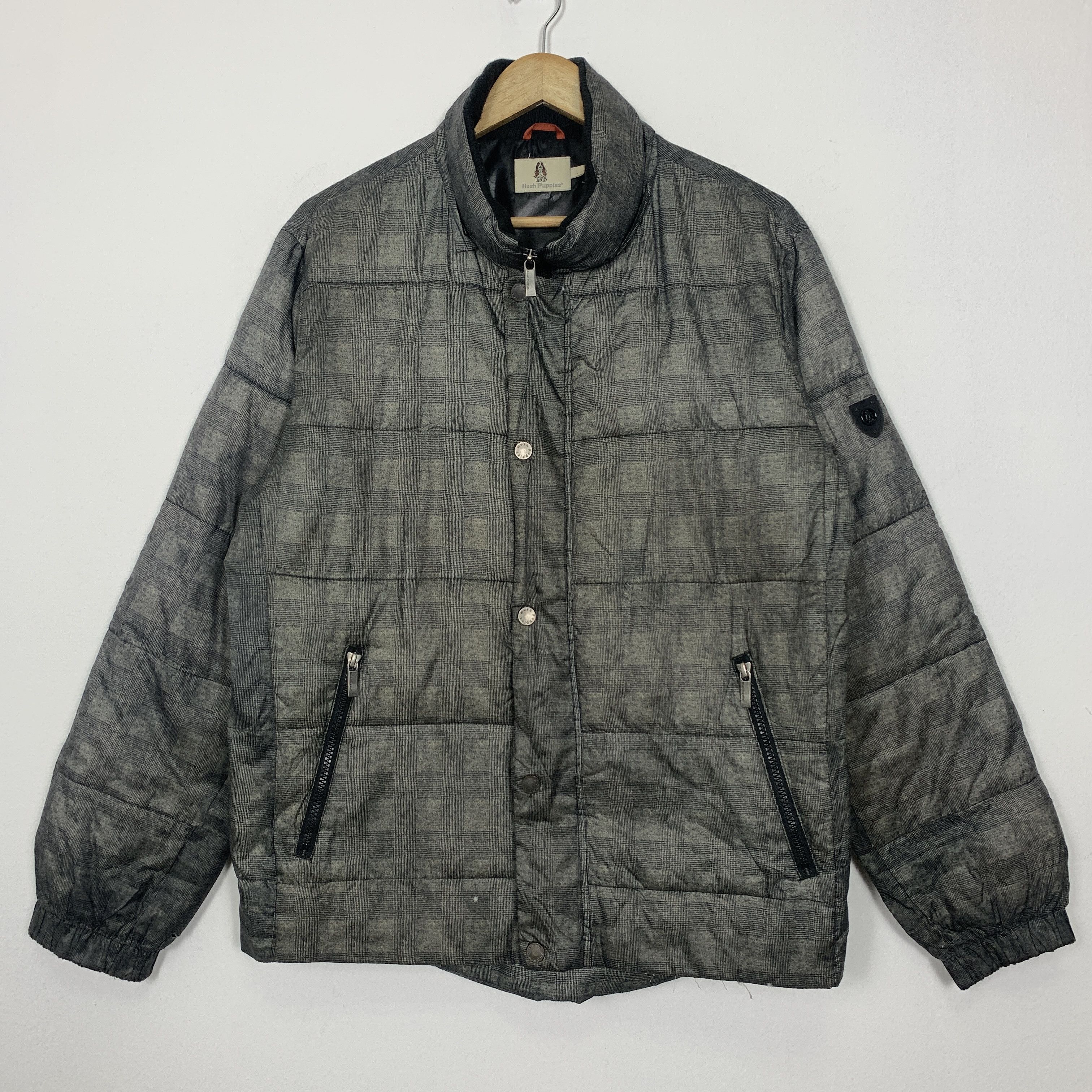 image of Avant Garde x Hush Puppies Vintage Hush Puppies Puffer Jackets Checkered Patterned (Size Large)