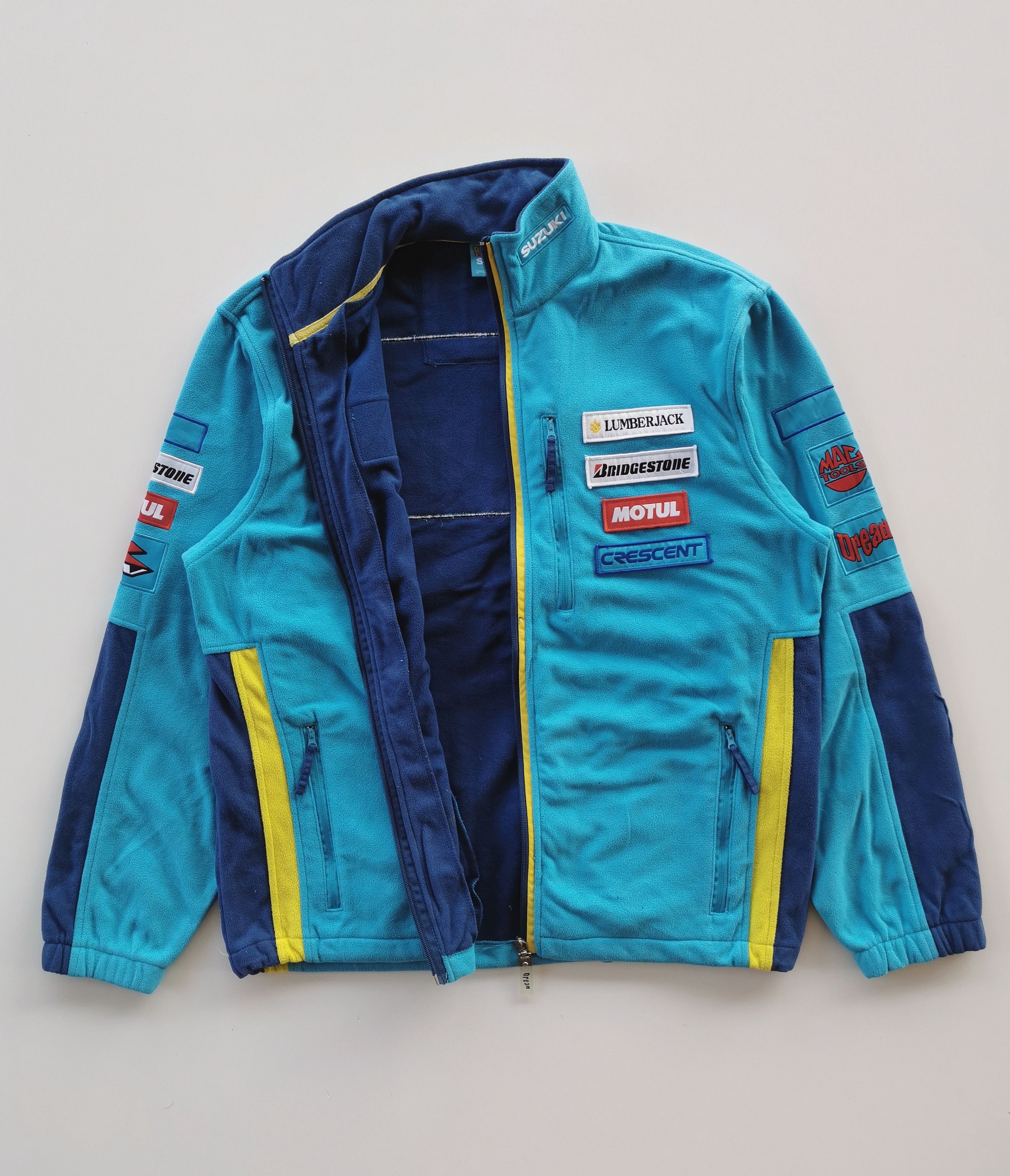 Vintage Suzuki Rizla Racing Fleece Jacket Motul Bridgestone