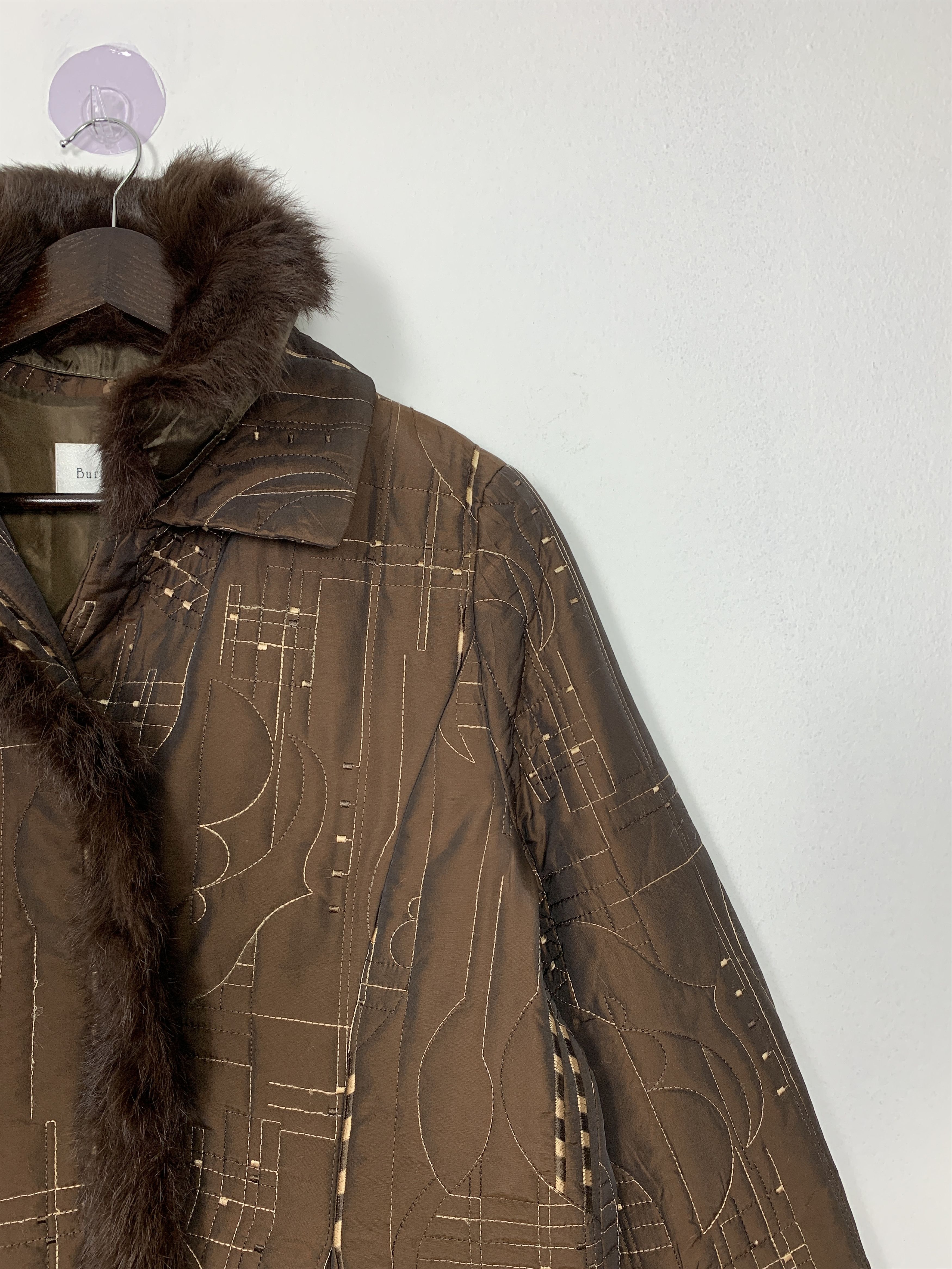 Japanese Brand × Vintage Vintage BURETTE CLUB Zip Fur Collar Jacket Size 3XL / US 20-22 - 3 Thumbnail