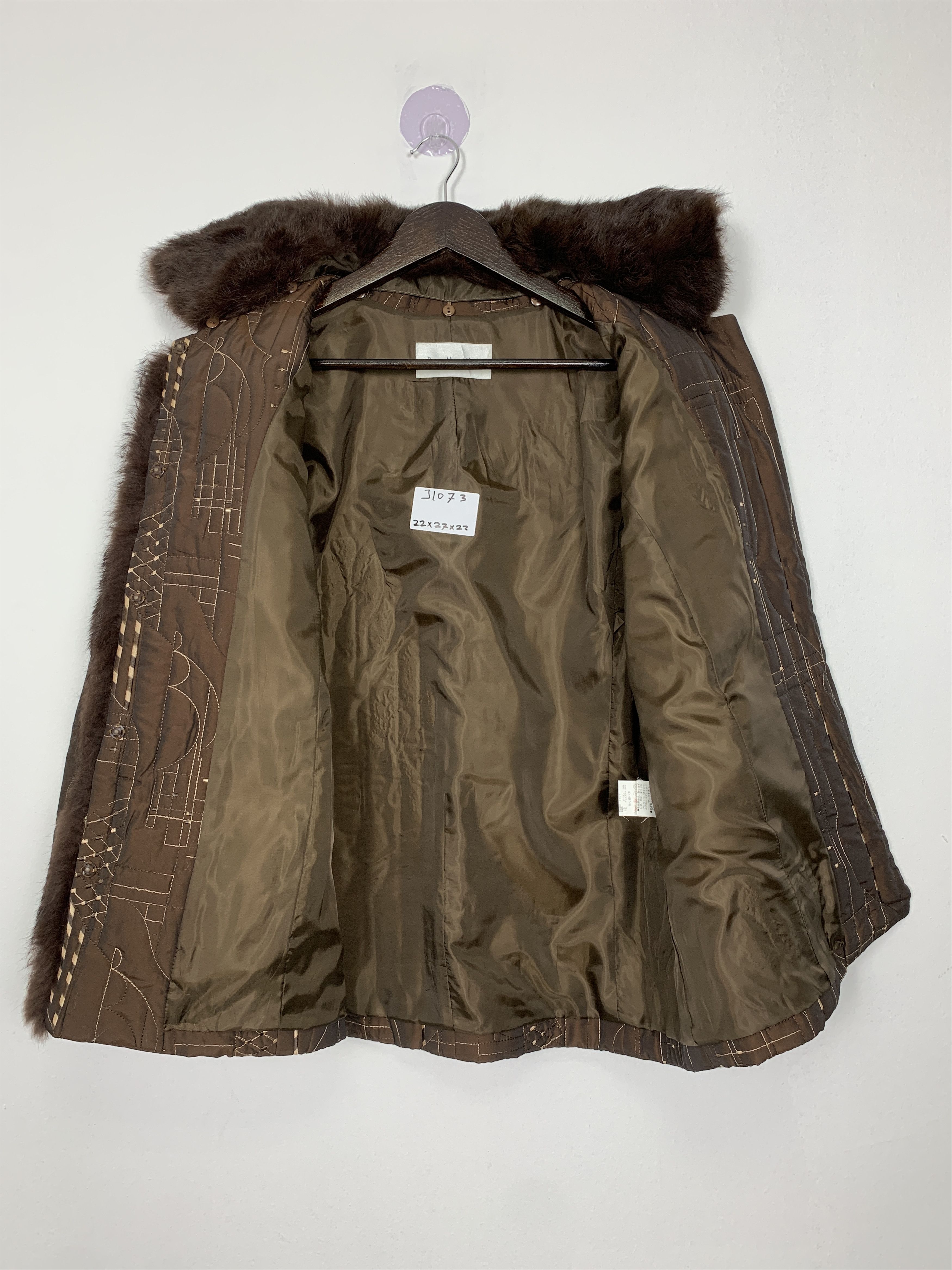 Japanese Brand × Vintage Vintage BURETTE CLUB Zip Fur Collar Jacket Size 3XL / US 20-22 - 7 Thumbnail