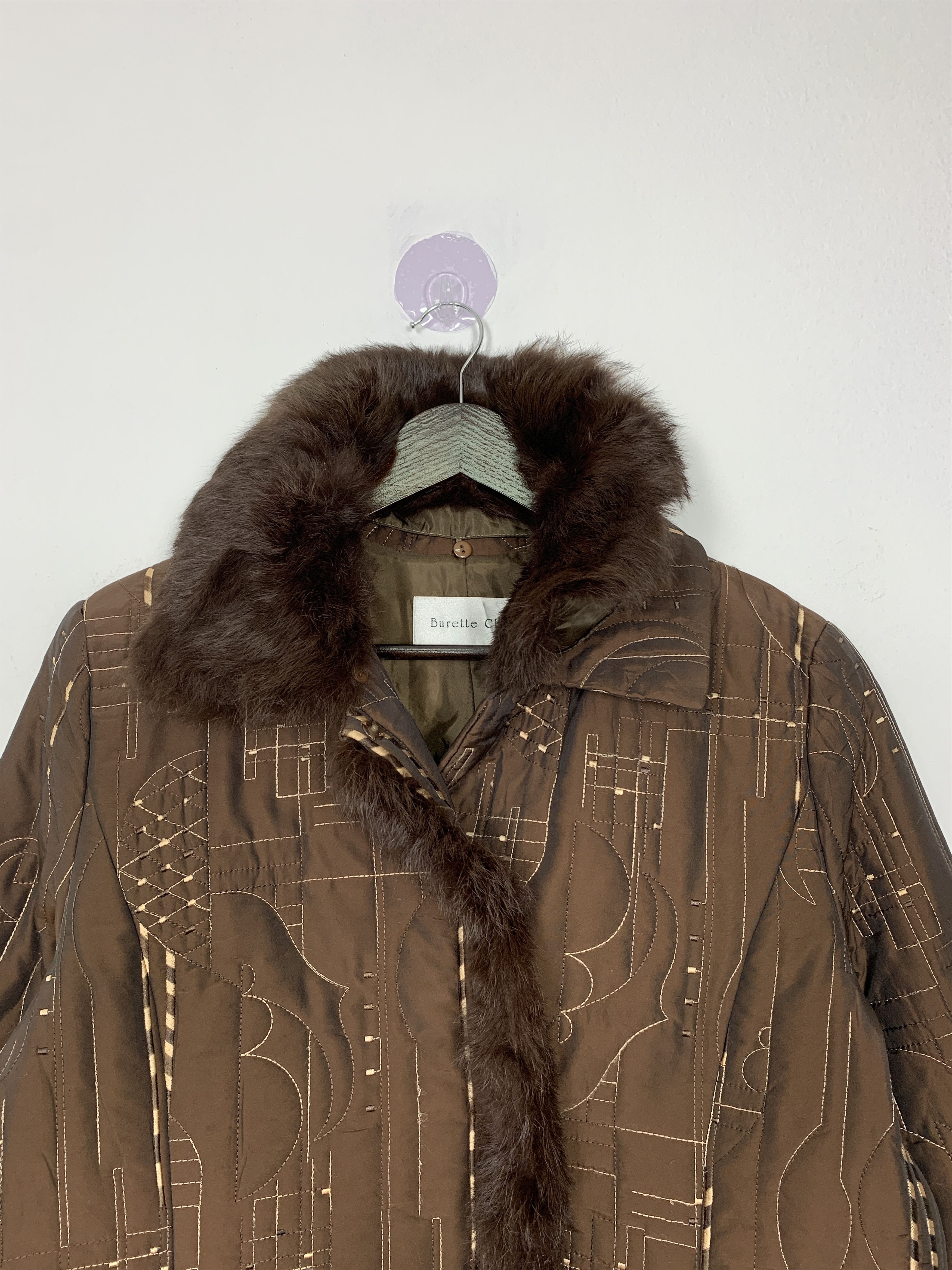 Japanese Brand × Vintage Vintage BURETTE CLUB Zip Fur Collar Jacket Size 3XL / US 20-22 - 2 Thumbnail