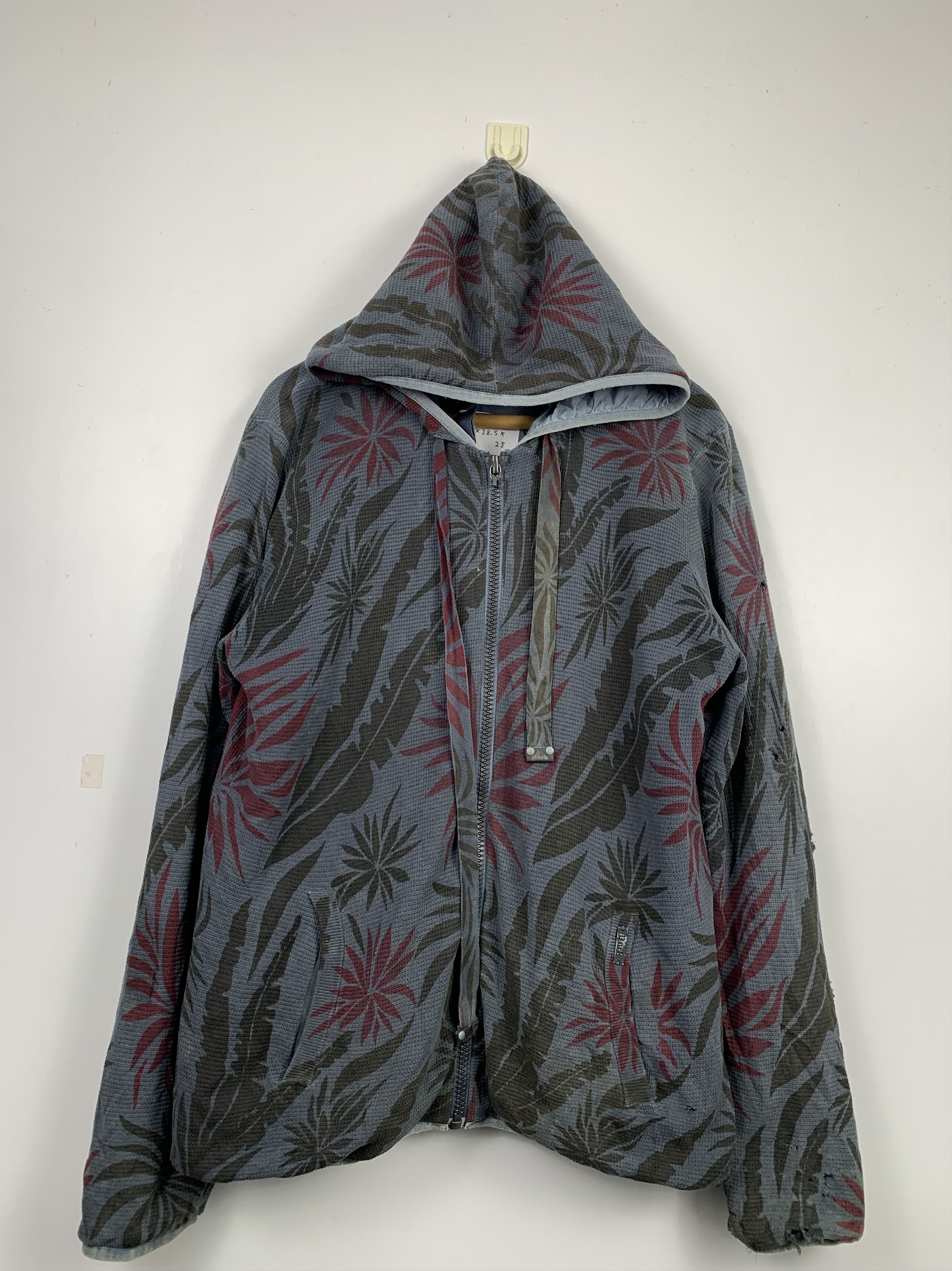 Bark Vintage Bark Floral Design Hoodie Zip Up Jacket J0262 Size US M / EU 48-50 / 2 - 1 Thumbnail