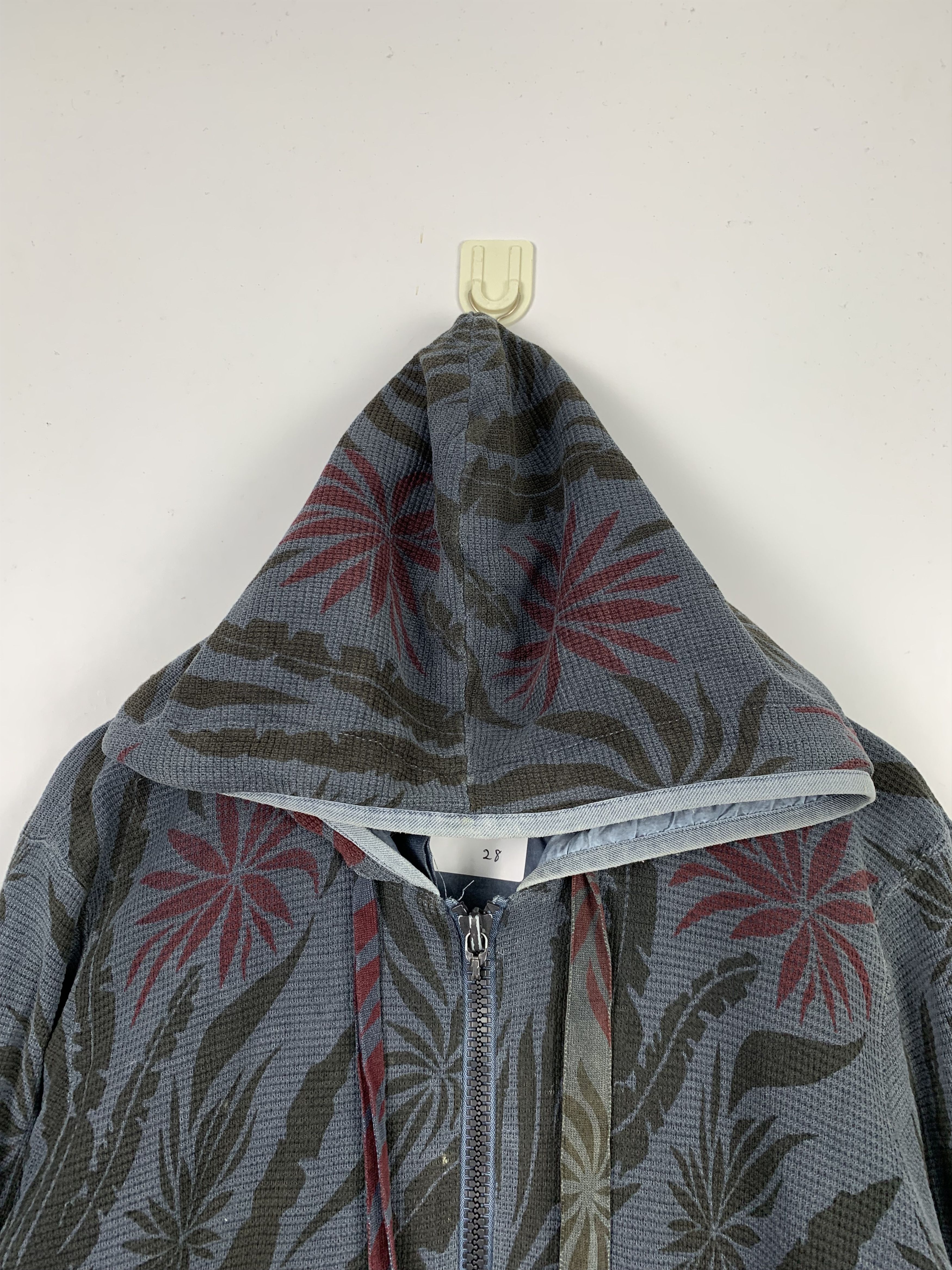 Bark Vintage Bark Floral Design Hoodie Zip Up Jacket J0262 Size US M / EU 48-50 / 2 - 2 Thumbnail