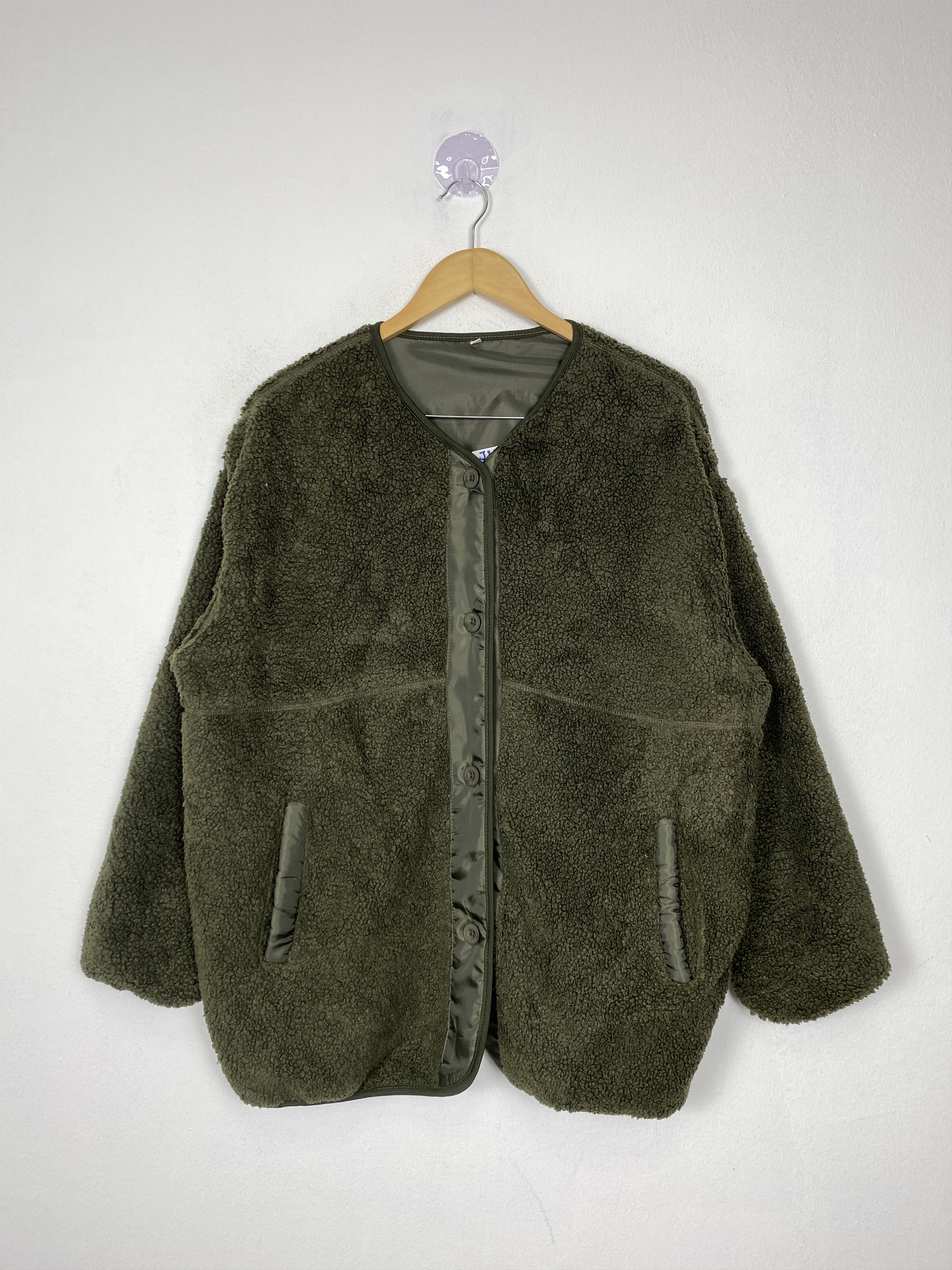 Japanese Brand Vintage Japanese Brand Fleece Button Up Jacket J1490 Size 4XL / US 24-26 - 1 Thumbnail