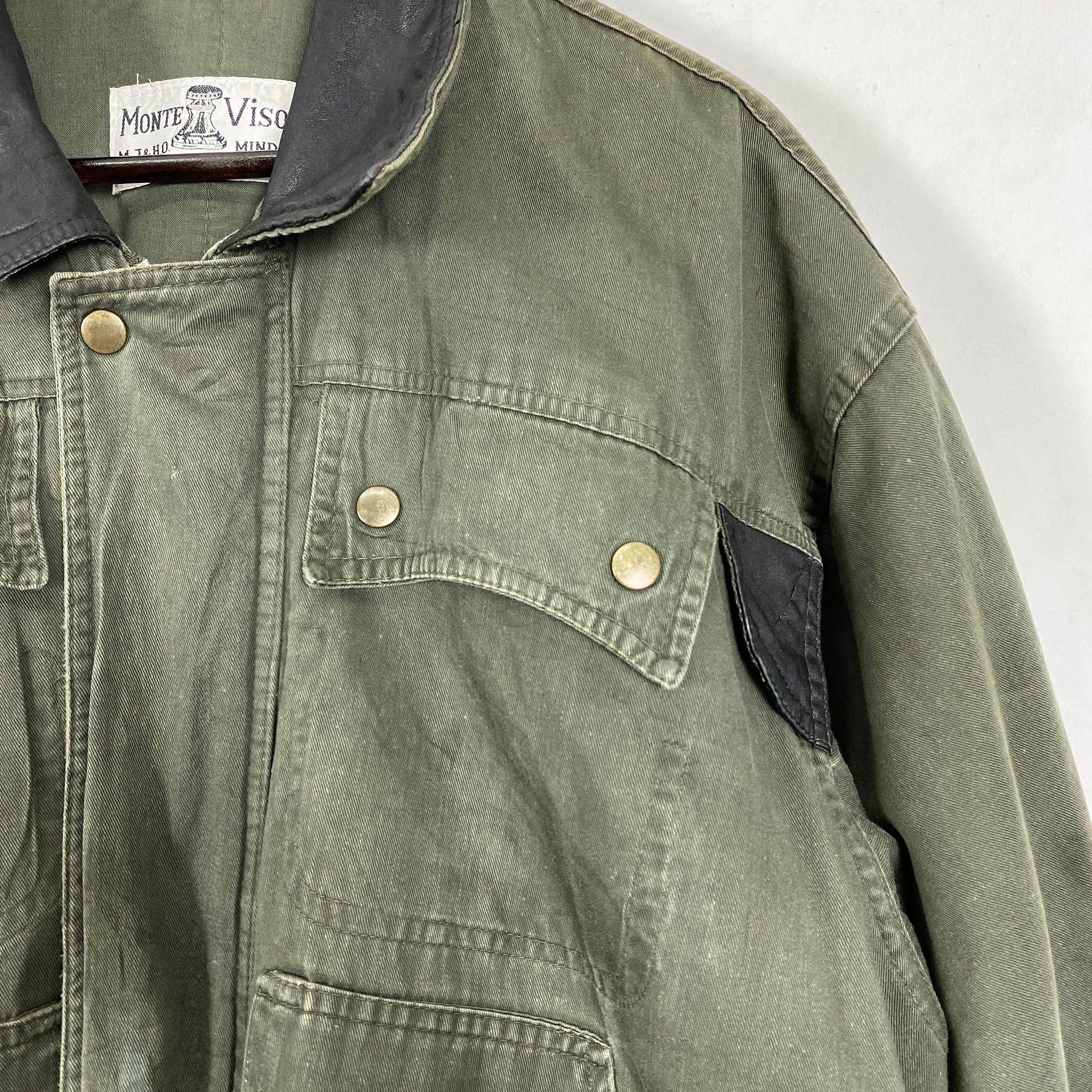 Vintage Vintage 90S Monte Viso Rugged Jacket Leather Collar J0190 Size US L / EU 52-54 / 3 - 3 Thumbnail