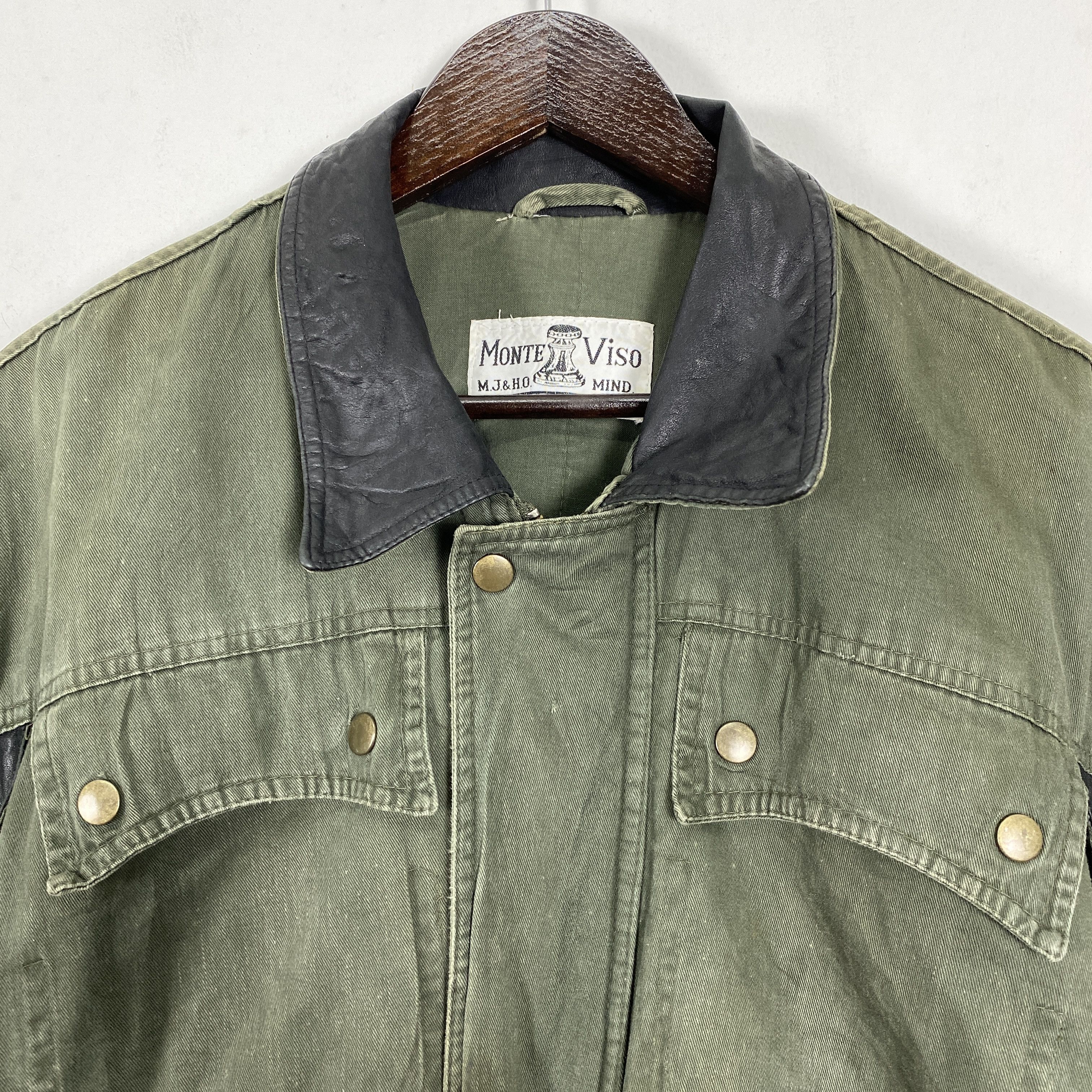 Vintage Vintage 90S Monte Viso Rugged Jacket Leather Collar J0190 Size US L / EU 52-54 / 3 - 2 Thumbnail