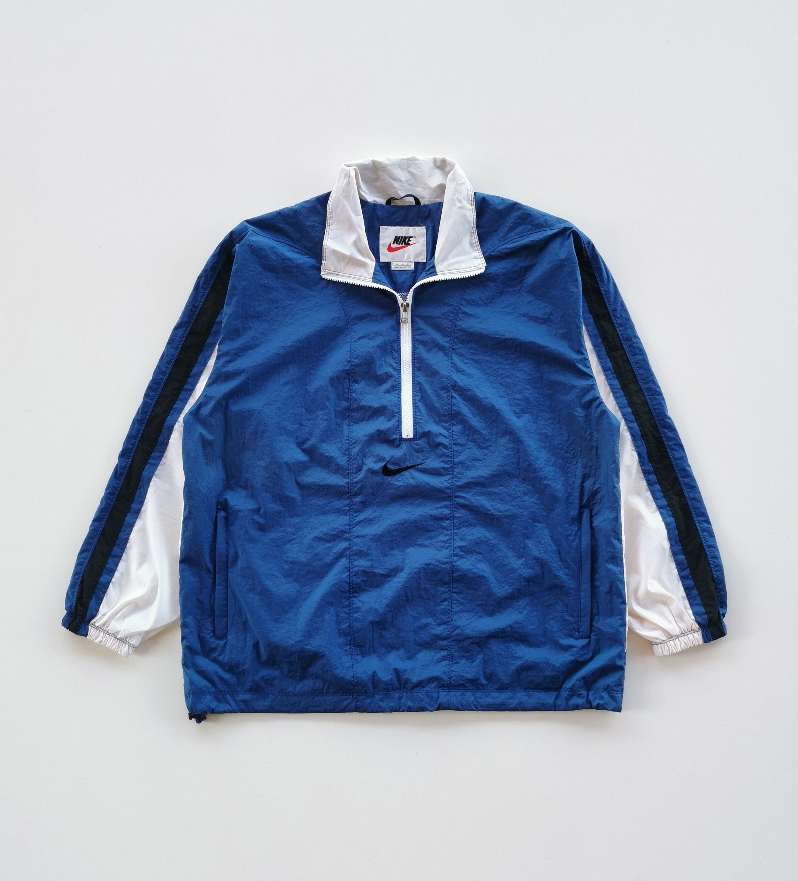Vintage 90s 00s Grey White Embroidered Zip-Up Nike Fleece Jacket L XL