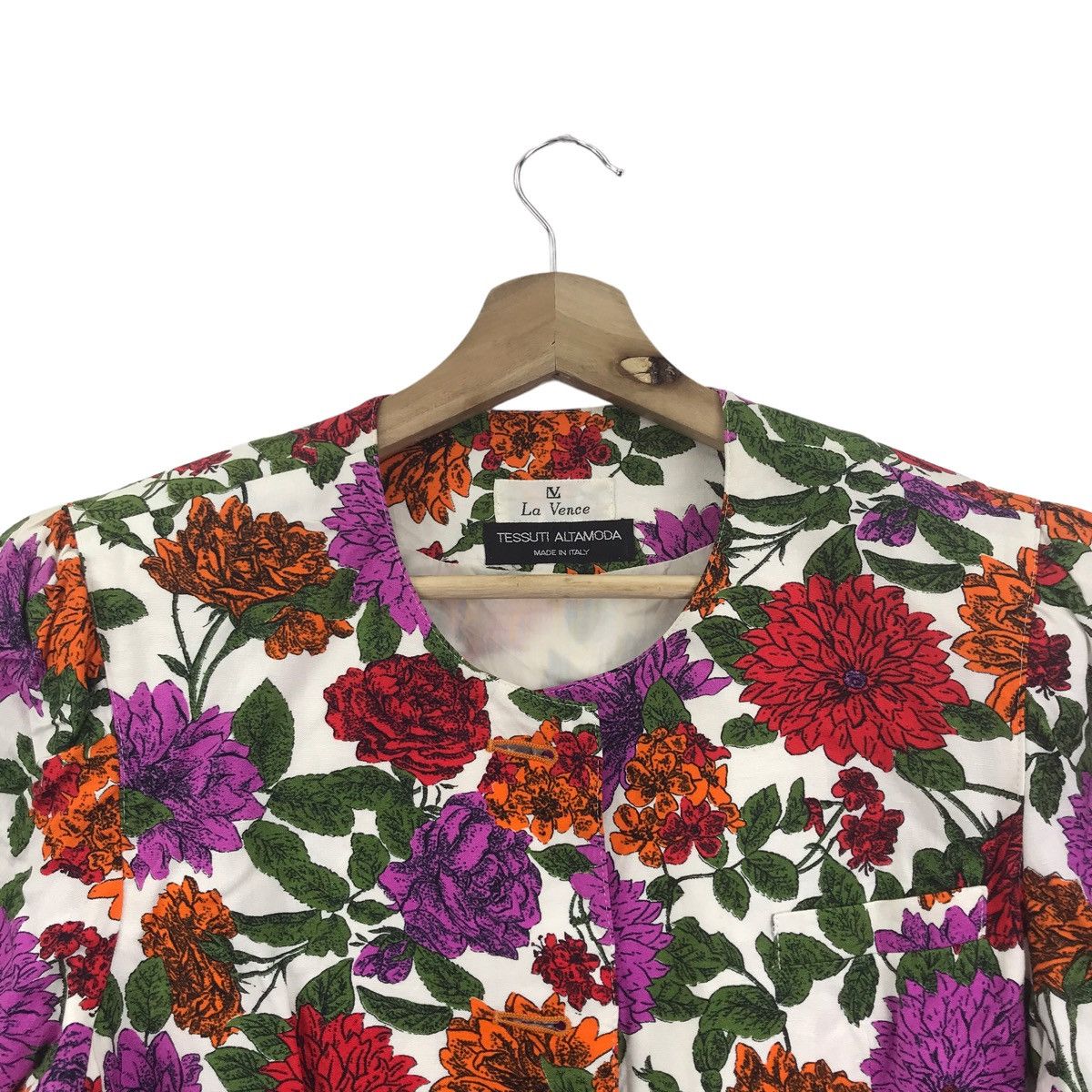 Vintage LA VENCE Tessuti Altamoda Italian Brand Overprint FlowerCoat Size S / US 4 / IT 40 - 2 Thumbnail