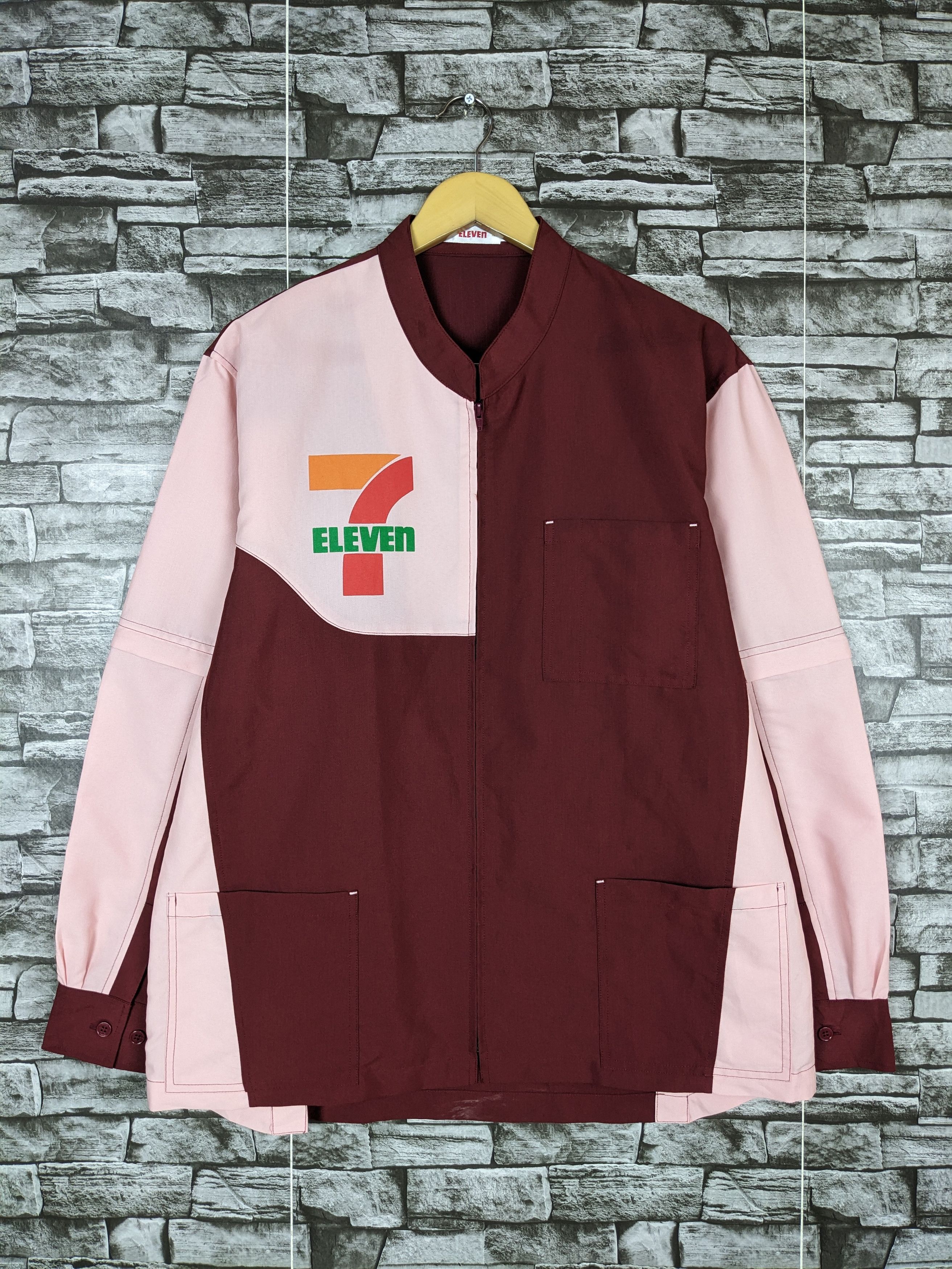 image of Vintage 7 Eleven Uniform Work Wear Pocket Crop Sleeve Staff in Mix, Men's (Size XL)