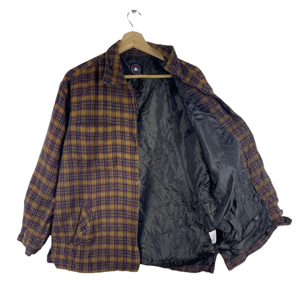 Converse GONE 🔥 Vintage Converse Checkered Zip Up Polo Wool Jacket Size US M / EU 48-50 / 2 - 2 Thumbnail