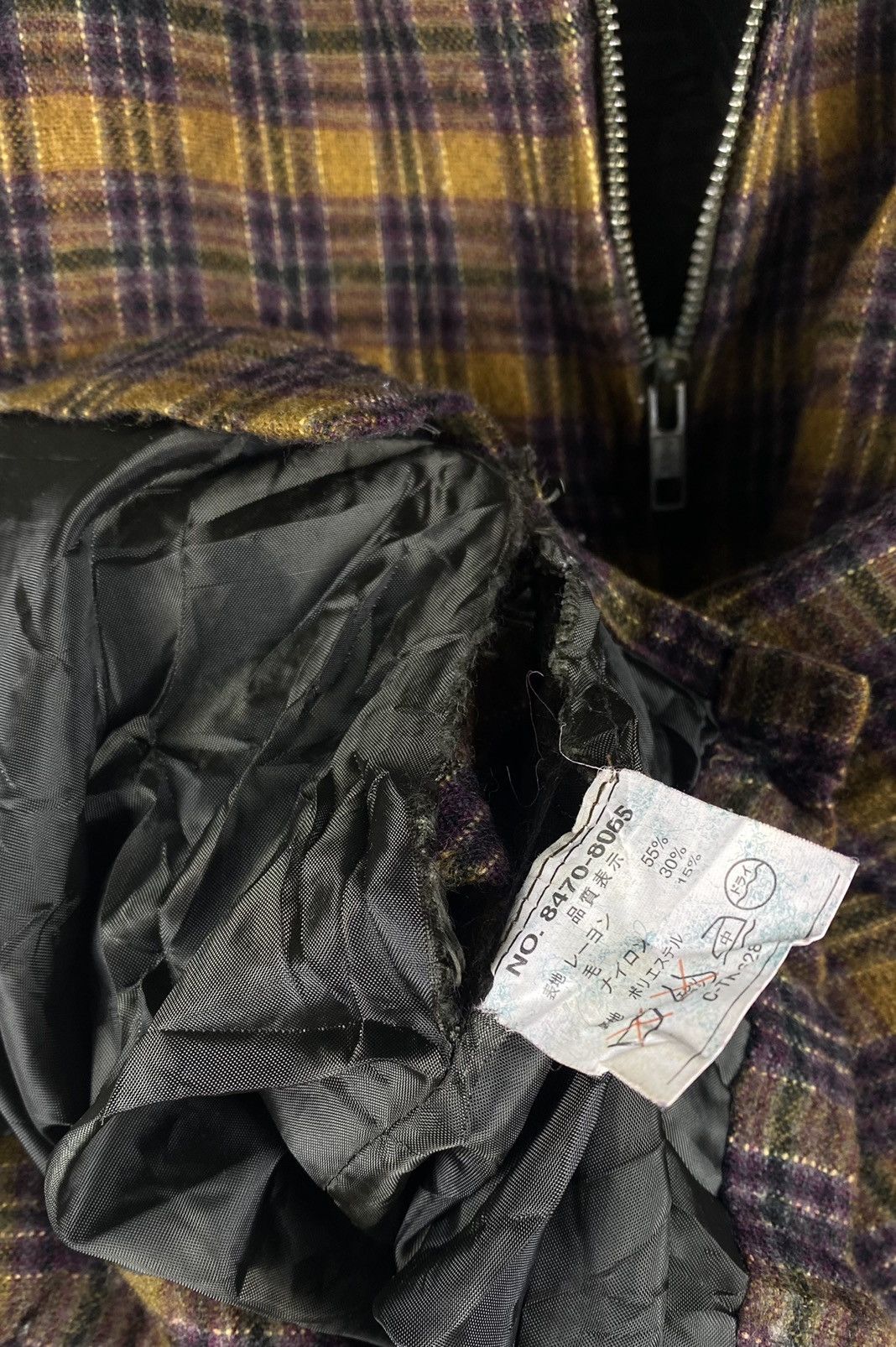 Converse GONE 🔥 Vintage Converse Checkered Zip Up Polo Wool Jacket Size US M / EU 48-50 / 2 - 6 Thumbnail