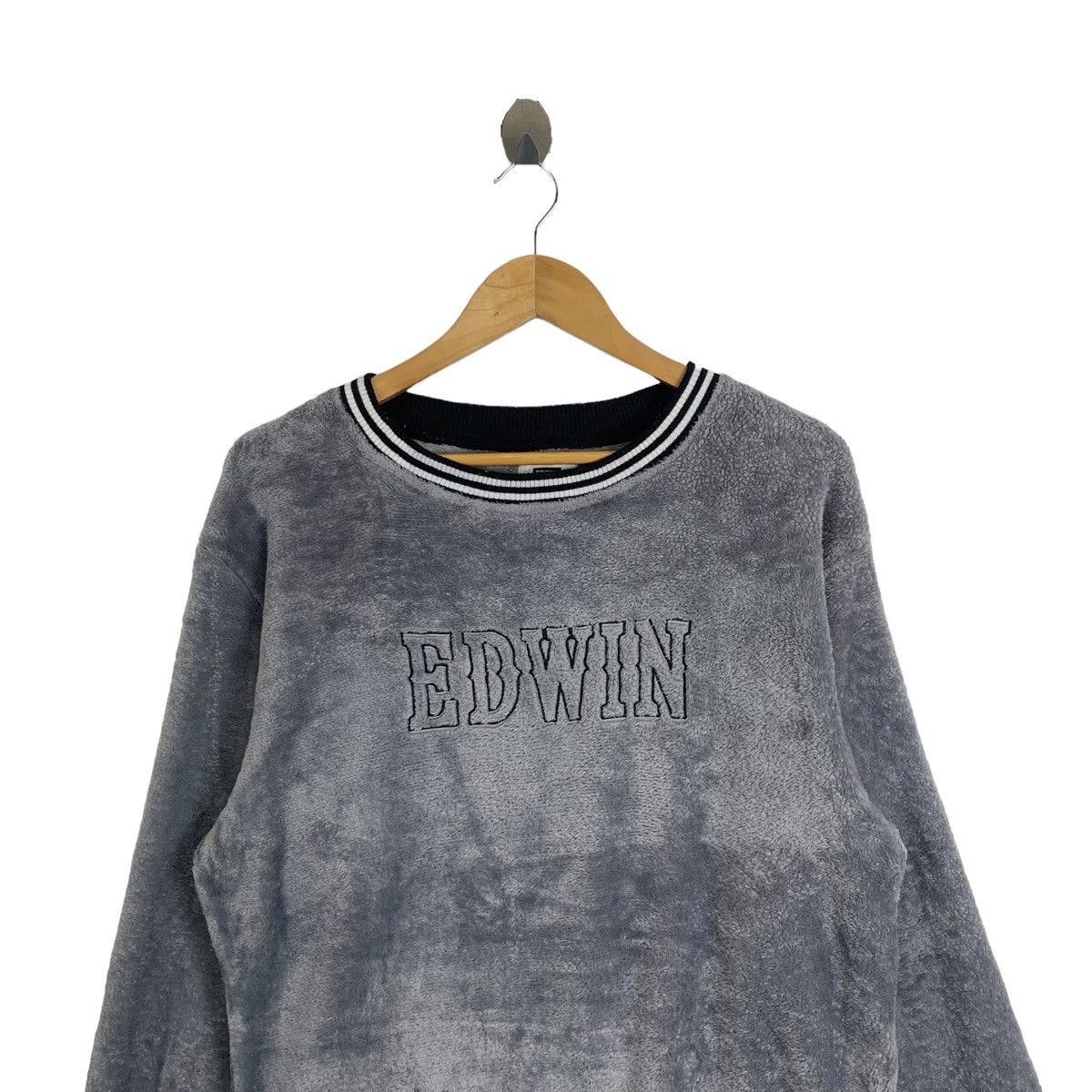 Edwin EDWIN Big Logo Embroidered Fleece Sweatshirt Pullover Jumper Size US L / EU 52-54 / 3 - 4 Thumbnail