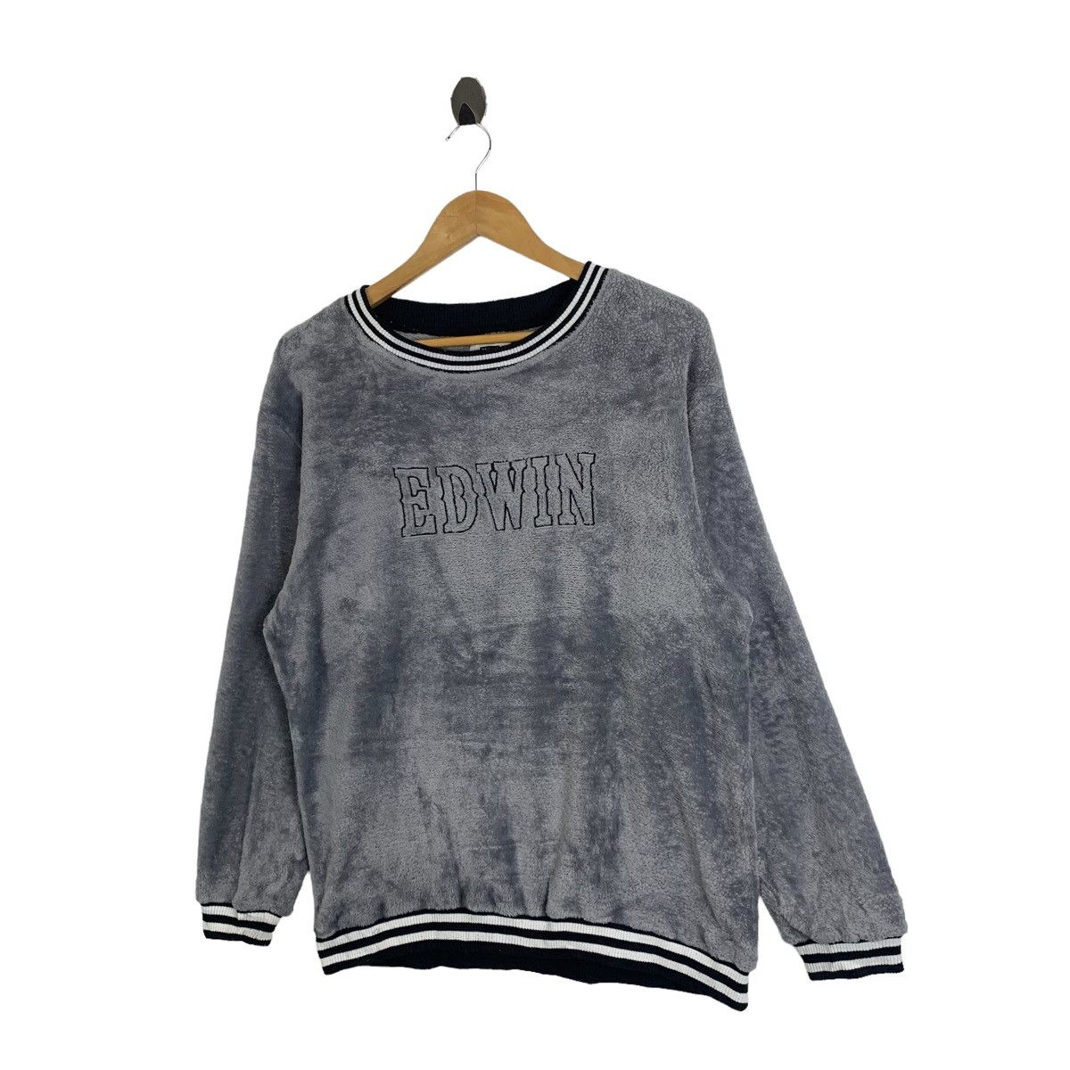 Edwin EDWIN Big Logo Embroidered Fleece Sweatshirt Pullover Jumper Size US L / EU 52-54 / 3 - 3 Thumbnail