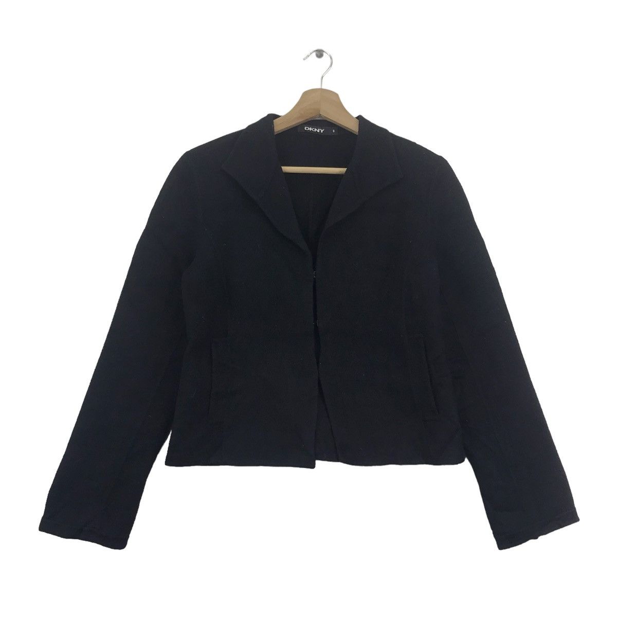 DKNY DONNA KARAN New York DKNY Wool Plain Black Blazer CoatJacket Size XS / US 0-2 / IT 36-38 - 1 Thumbnail