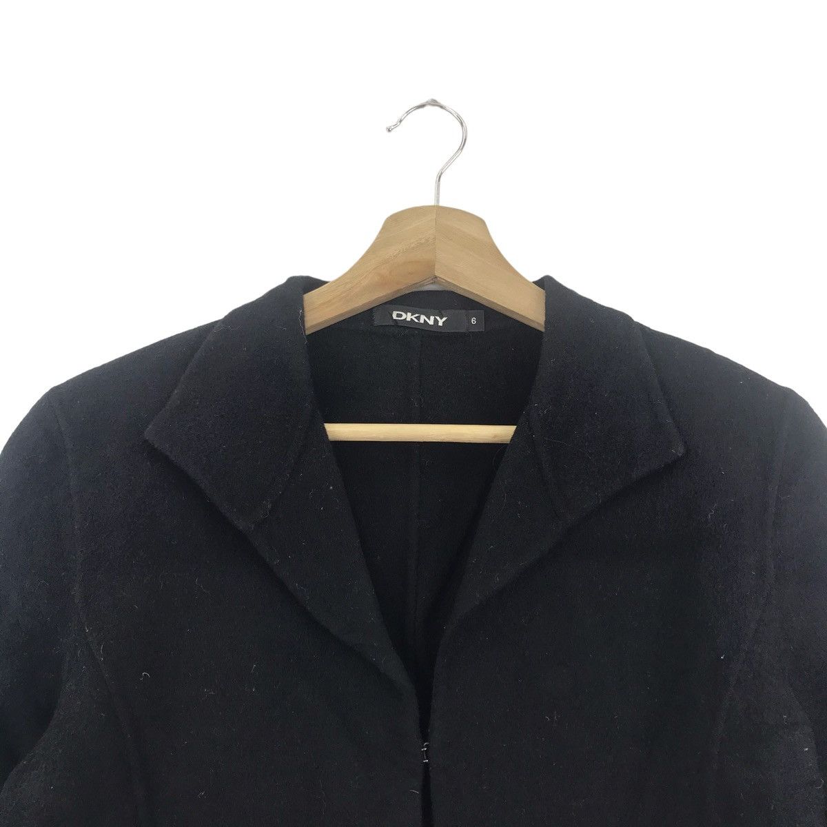 DKNY DONNA KARAN New York DKNY Wool Plain Black Blazer CoatJacket Size XS / US 0-2 / IT 36-38 - 2 Thumbnail