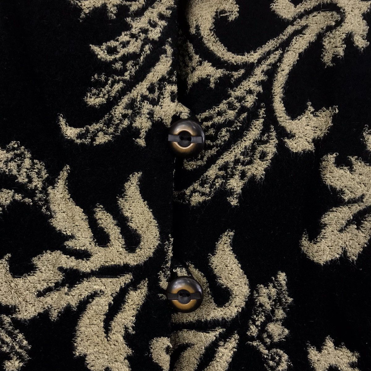 Vintage WISE 1 Sophisticated Collection Flower Overprint Brown Coat Size S / US 4 / IT 40 - 3 Thumbnail