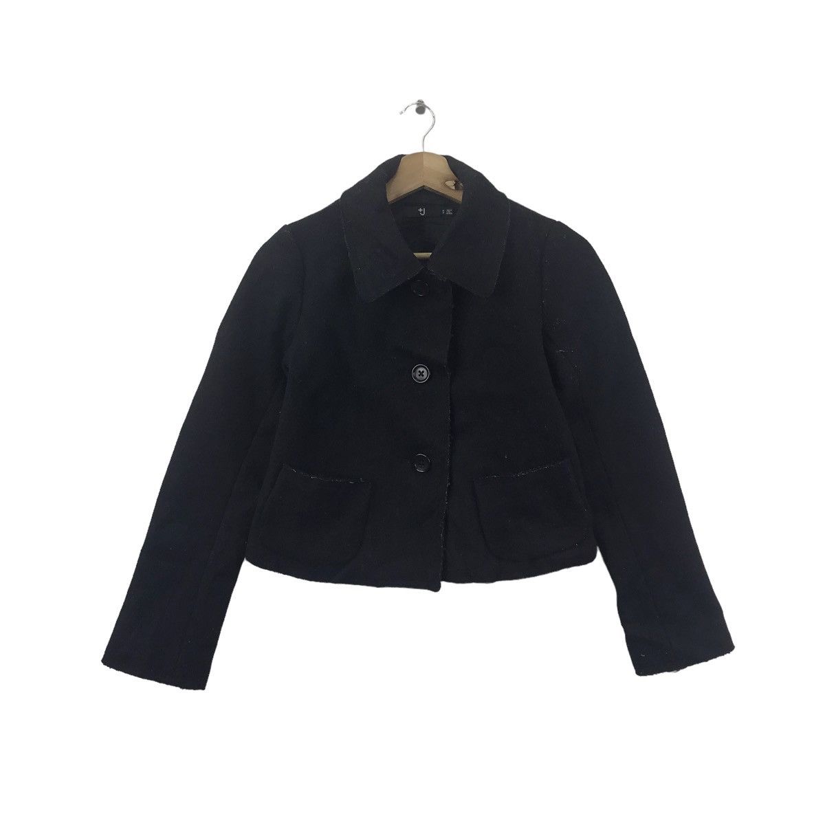 Jil Sander × Uniqlo +J UNIQLO x JIL SANDWR Black Tweed Blazer Size XS / US 0-2 / IT 36-38 - 1 Thumbnail