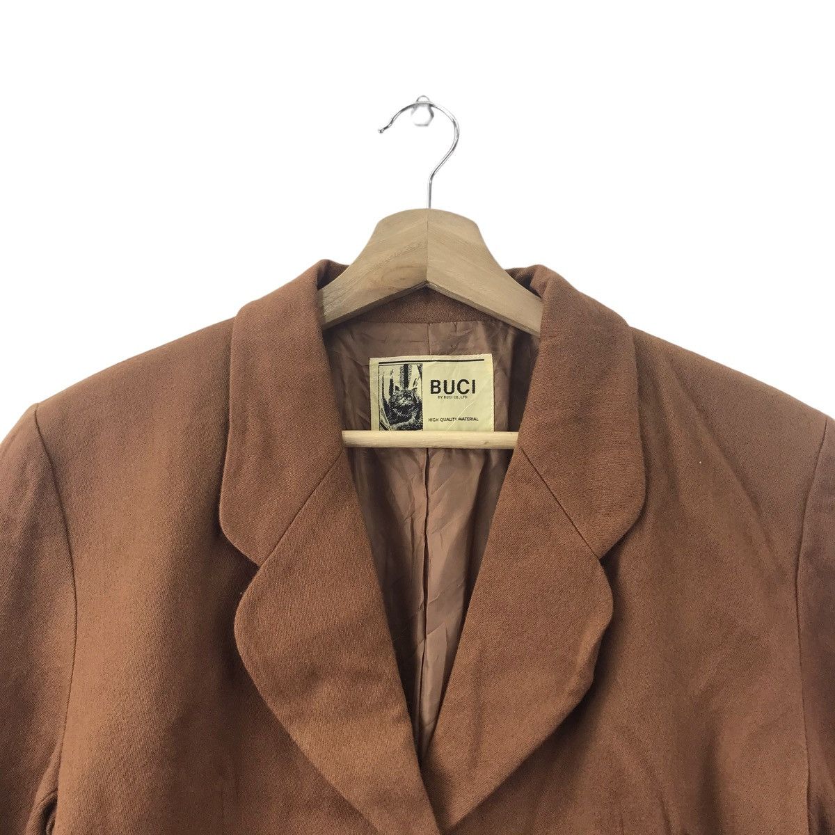 Vintage BUCI Co. Ltd Brown Short Plain Blazer Size S / US 4 / IT 40 - 2 Thumbnail